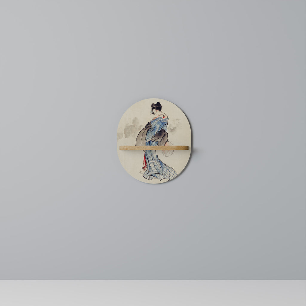 Étagère ovale GEISHA FANTASY effet chêne