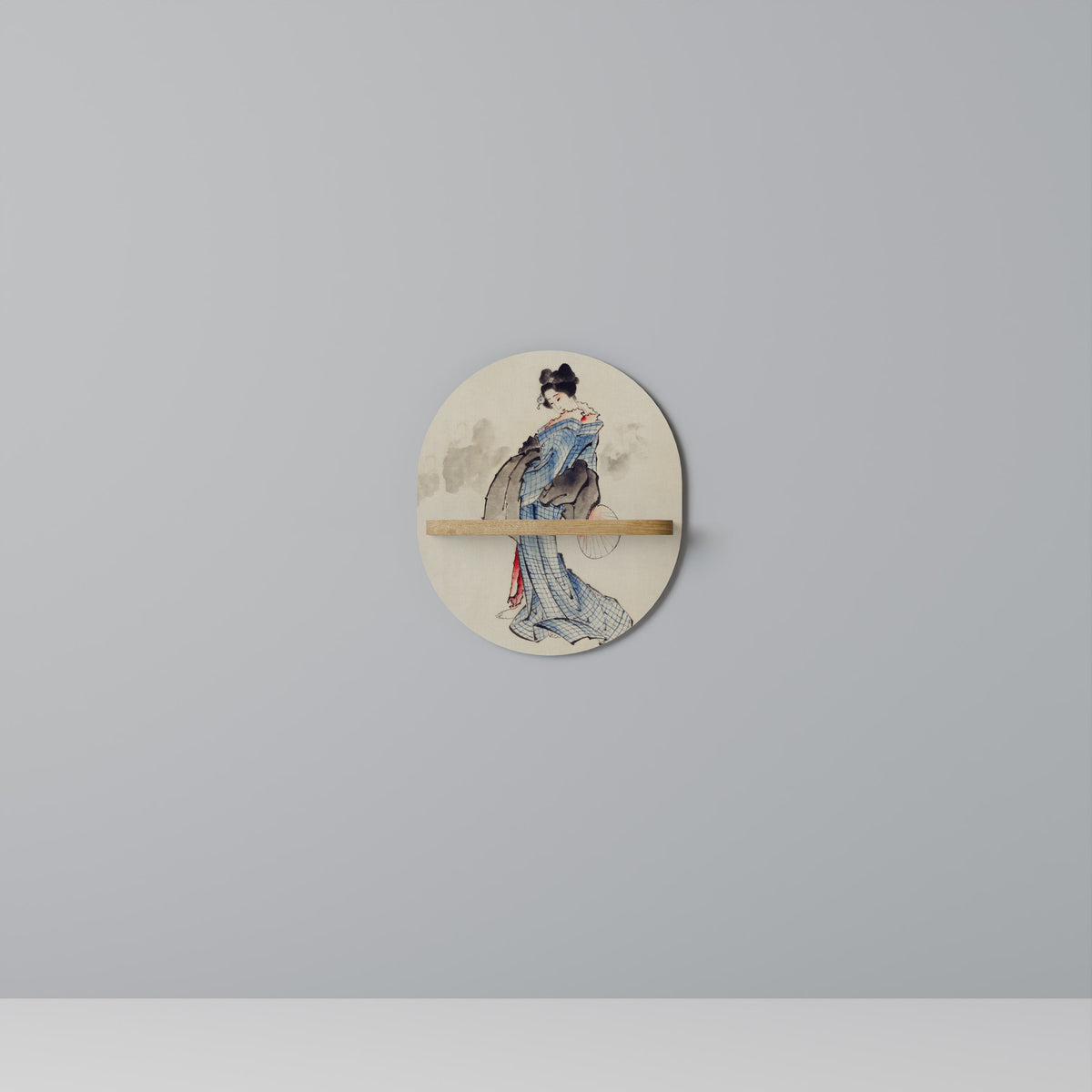 Étagère ovale GEISHA FANTASY effet chêne