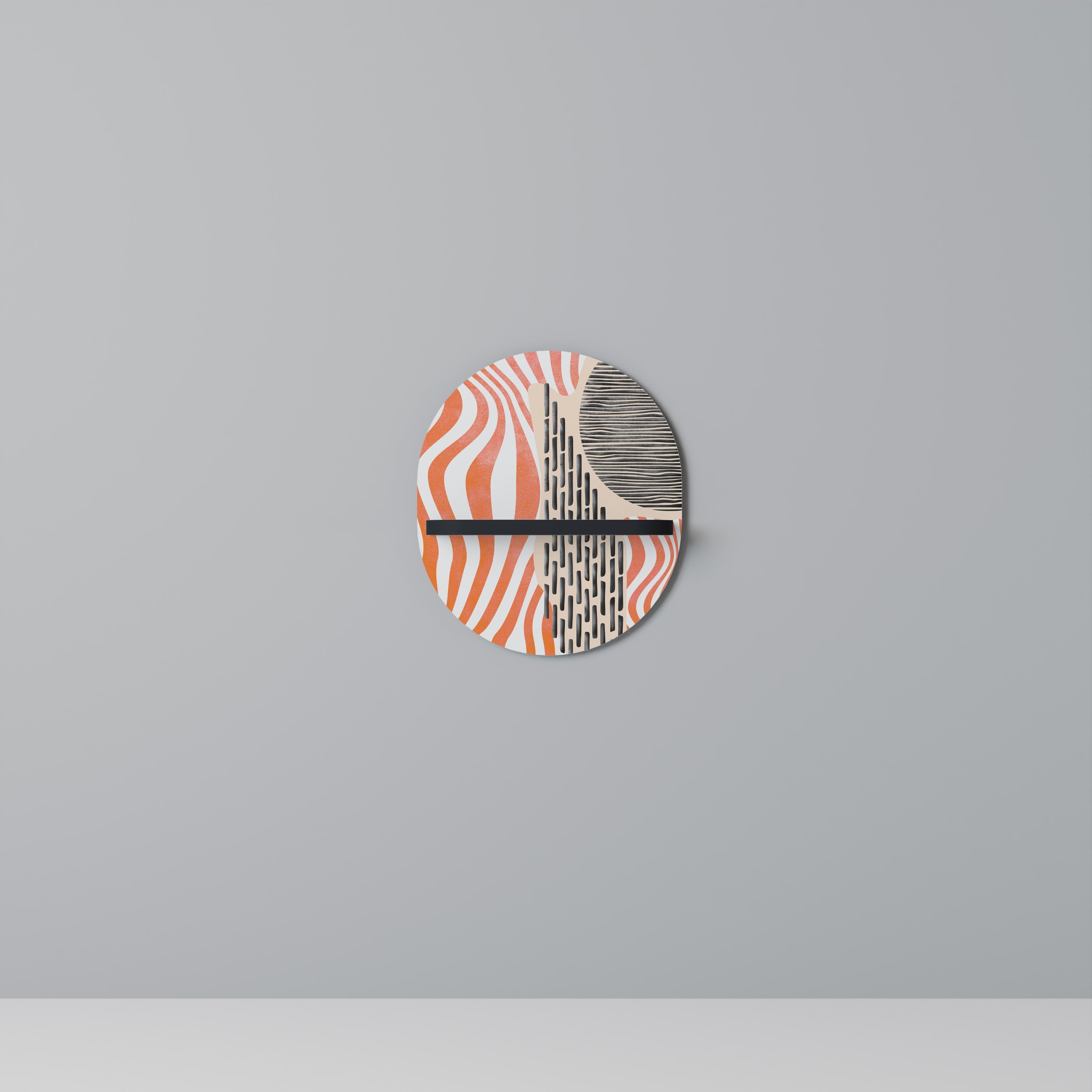 SUBLIME SYNTHESIS Oval Art Shelf In Black Finish