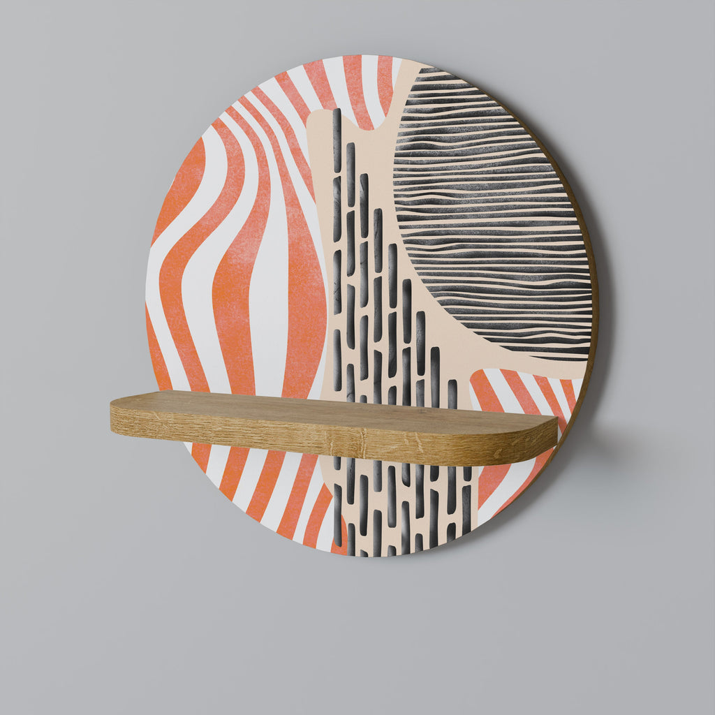 Étagère d'art ronde SUBLIME SYNTHESIS effet chêne