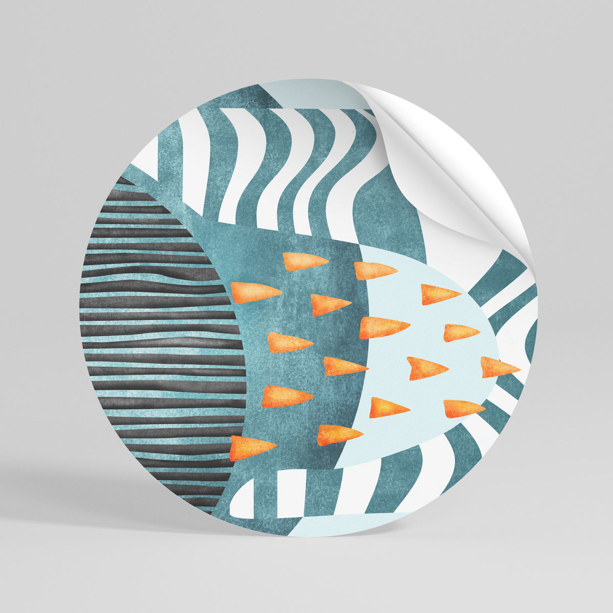SHROUDED SHAPES Peel and Stick Round Sticker