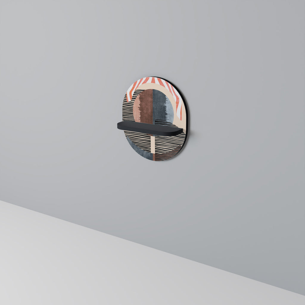 WHISPERS OF FORM Oval Art Shelf In Black Finish