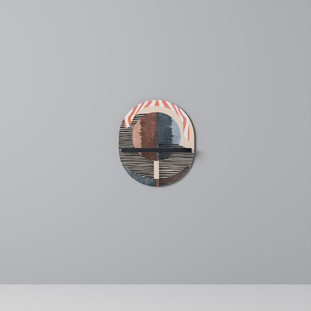 WHISPERS OF FORM Oval Art Shelf In Black Finish