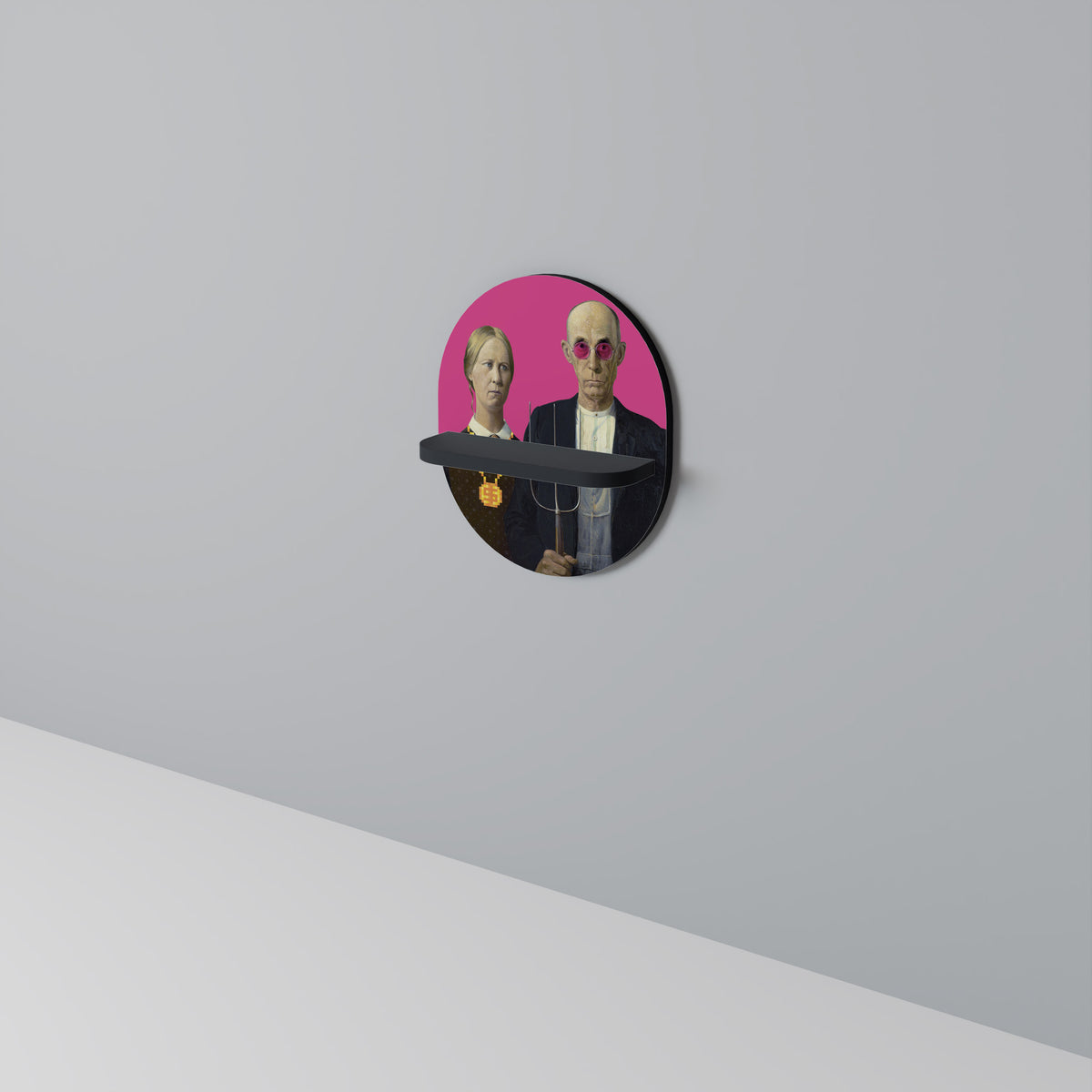 AMERICAN GOTHIC BLING Art Shelf