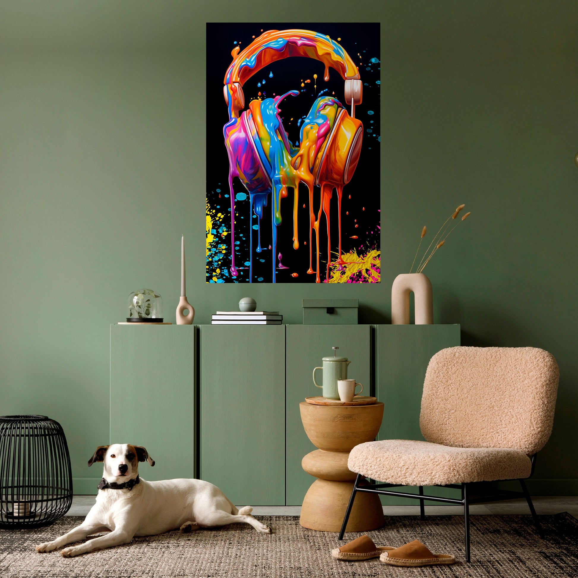 LA MUSIQUE EST MON EXTRAIT Affiche verticale autocollante