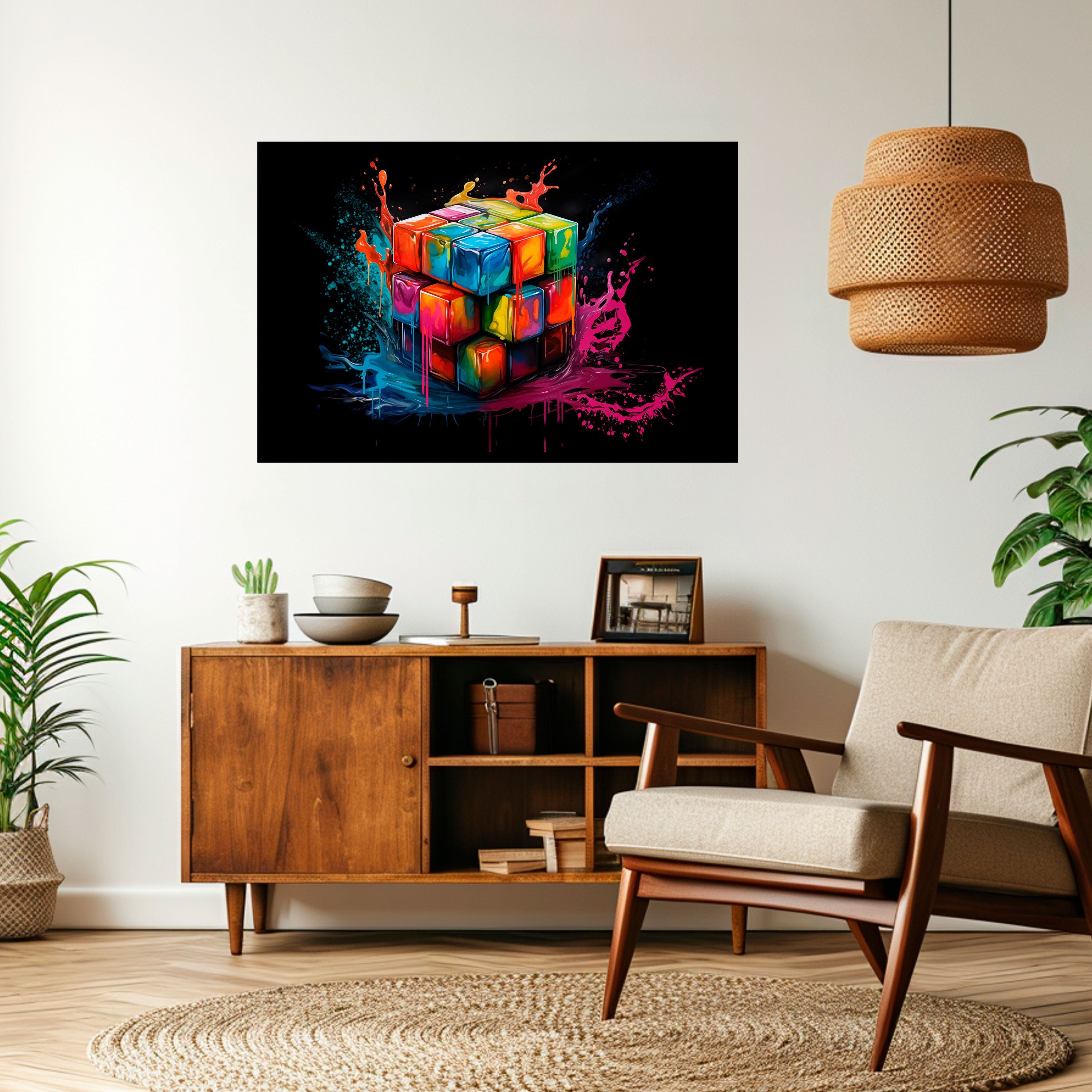 Affiche horizontale autocollante CUBE FUSION