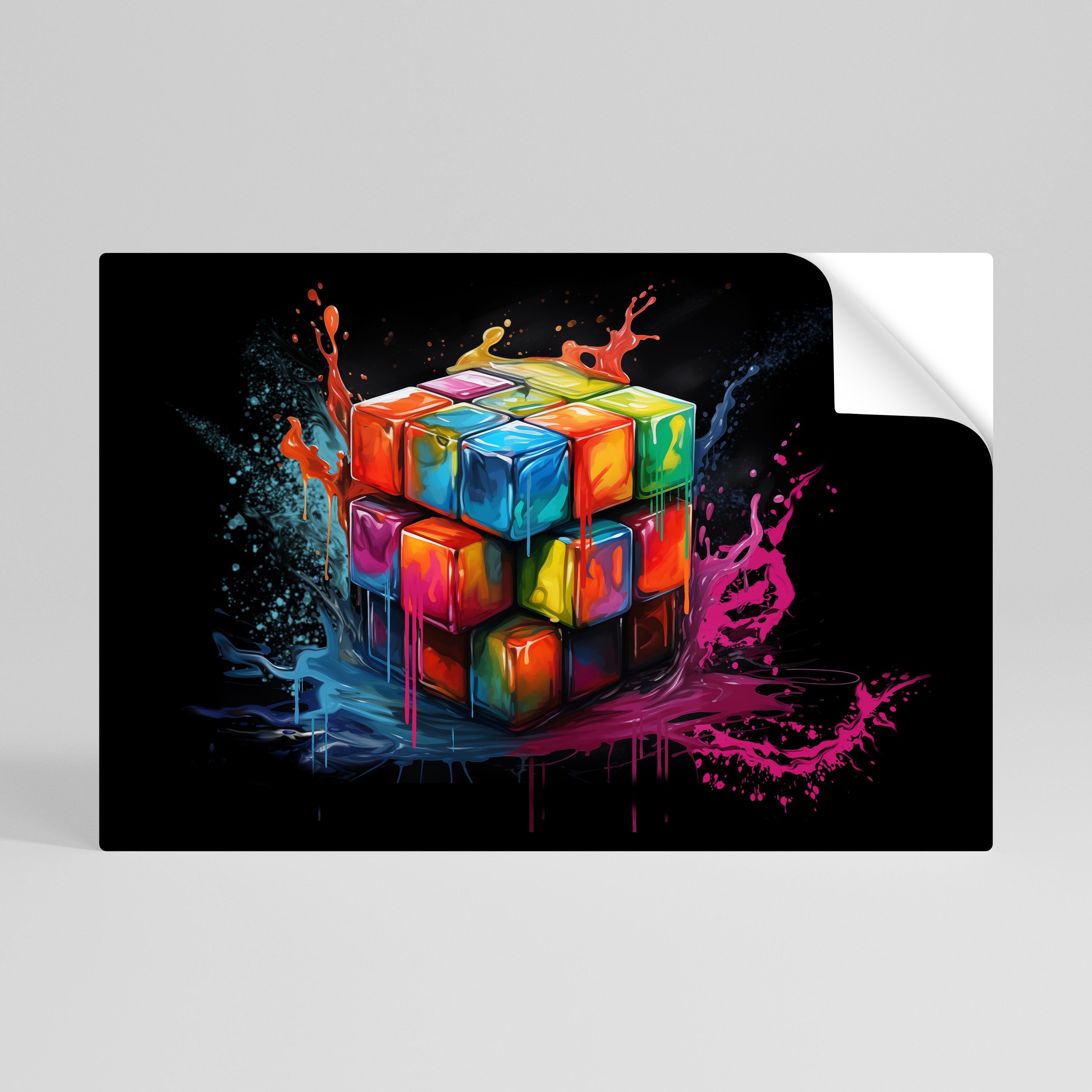 Affiche horizontale autocollante CUBE FUSION