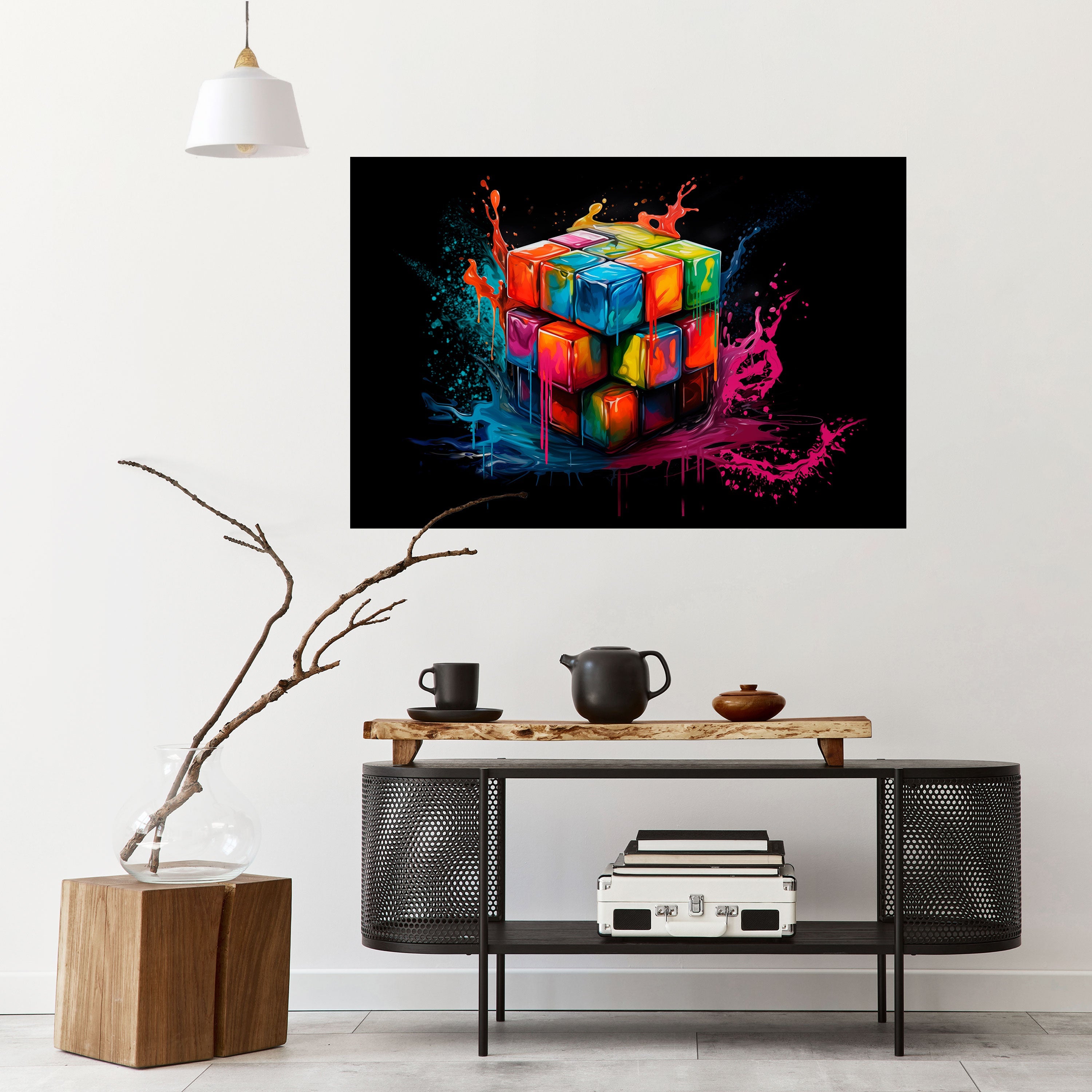 Affiche horizontale autocollante CUBE FUSION