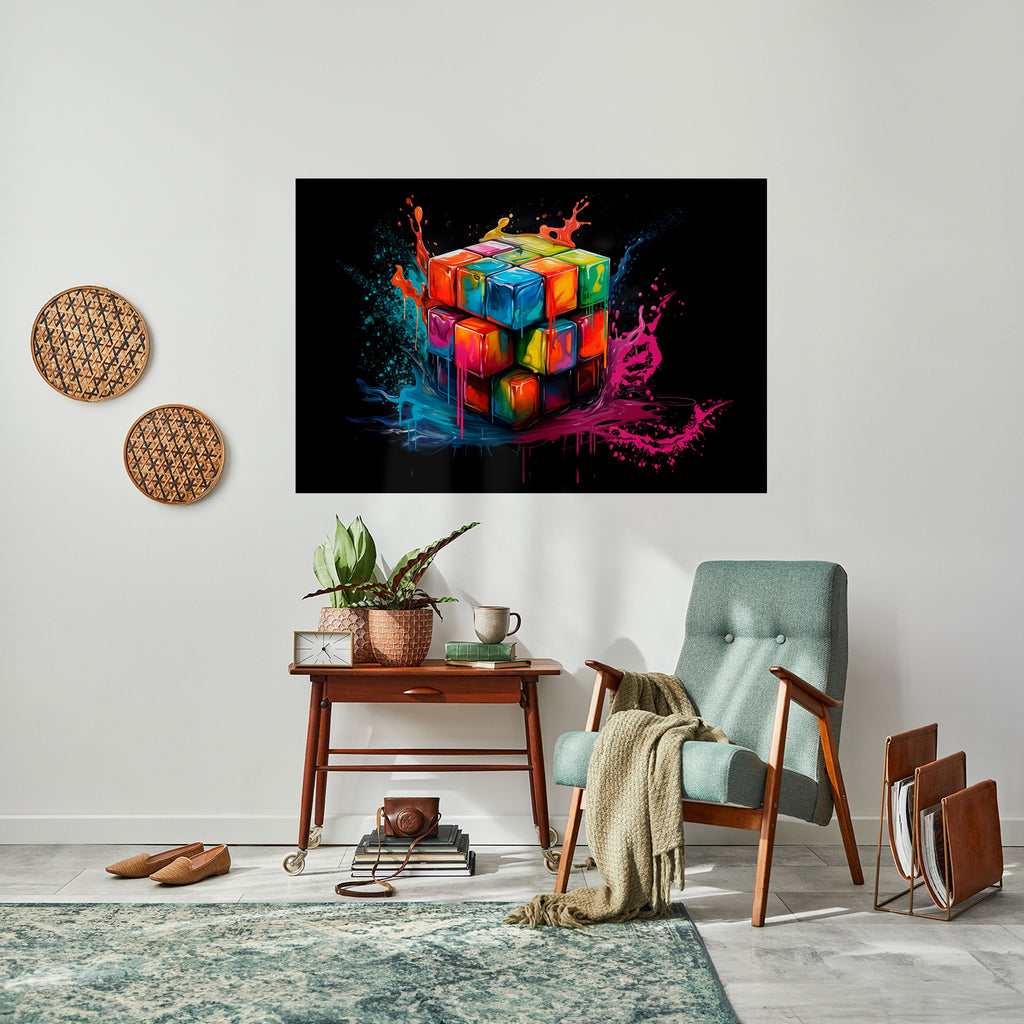 Affiche horizontale autocollante CUBE FUSION