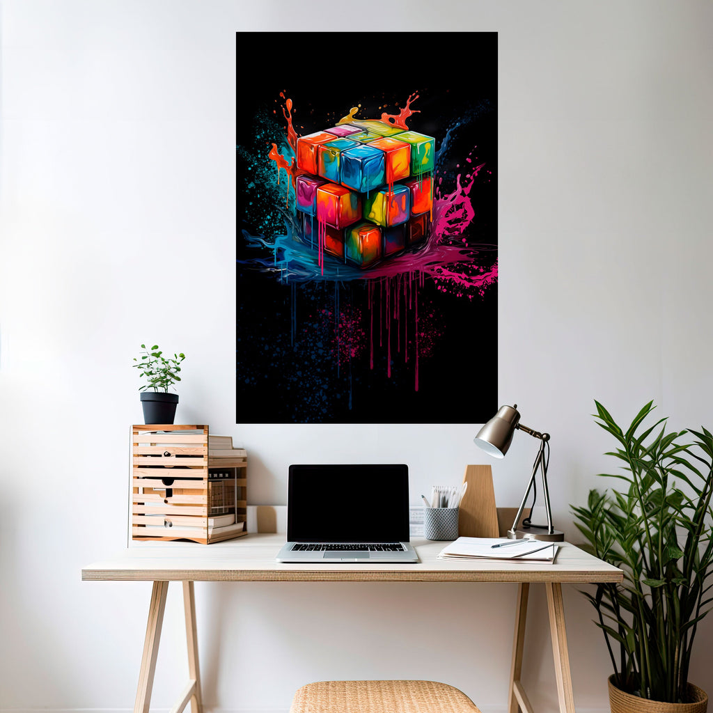 Affiche verticale autocollante CUBE FUSION