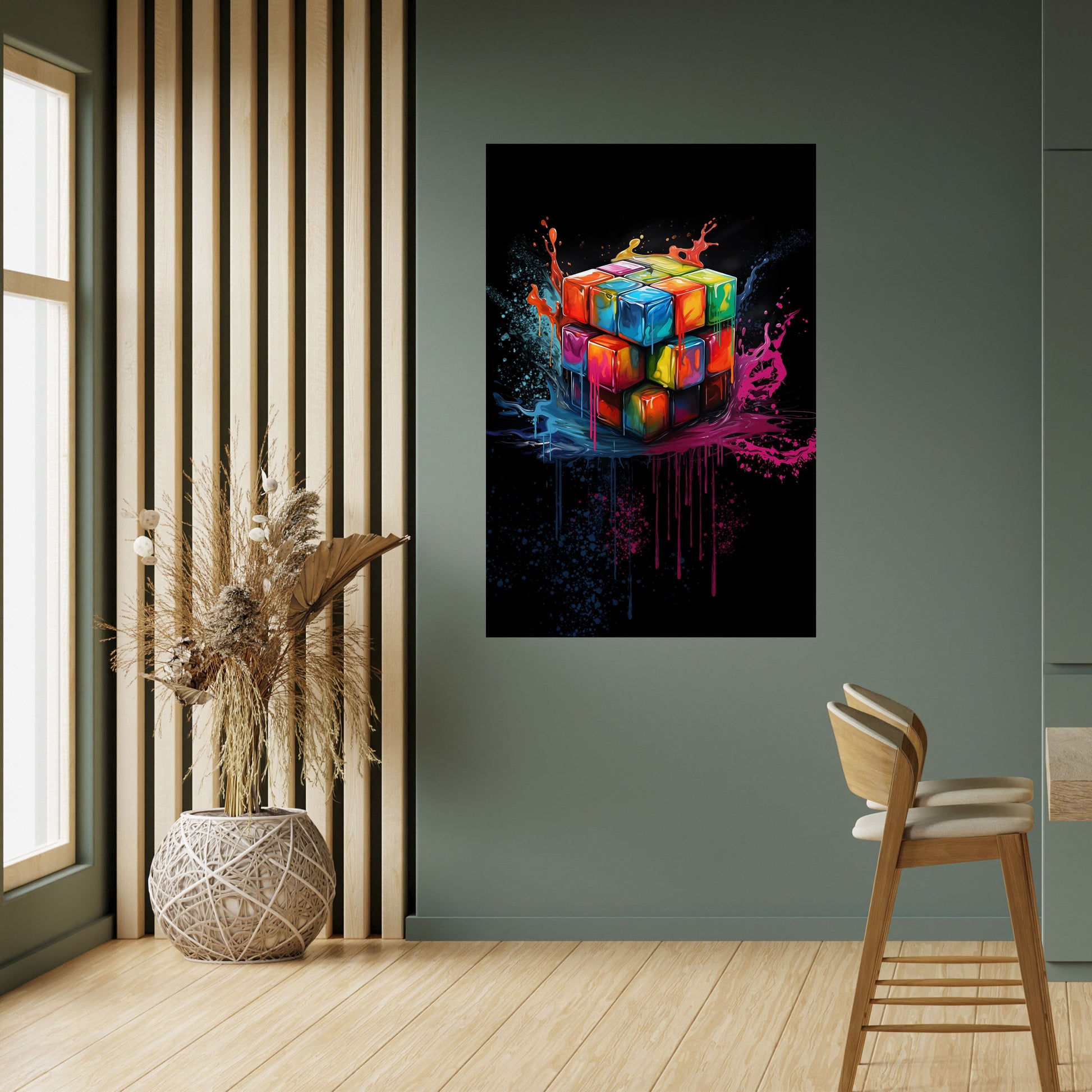 Affiche verticale autocollante CUBE FUSION