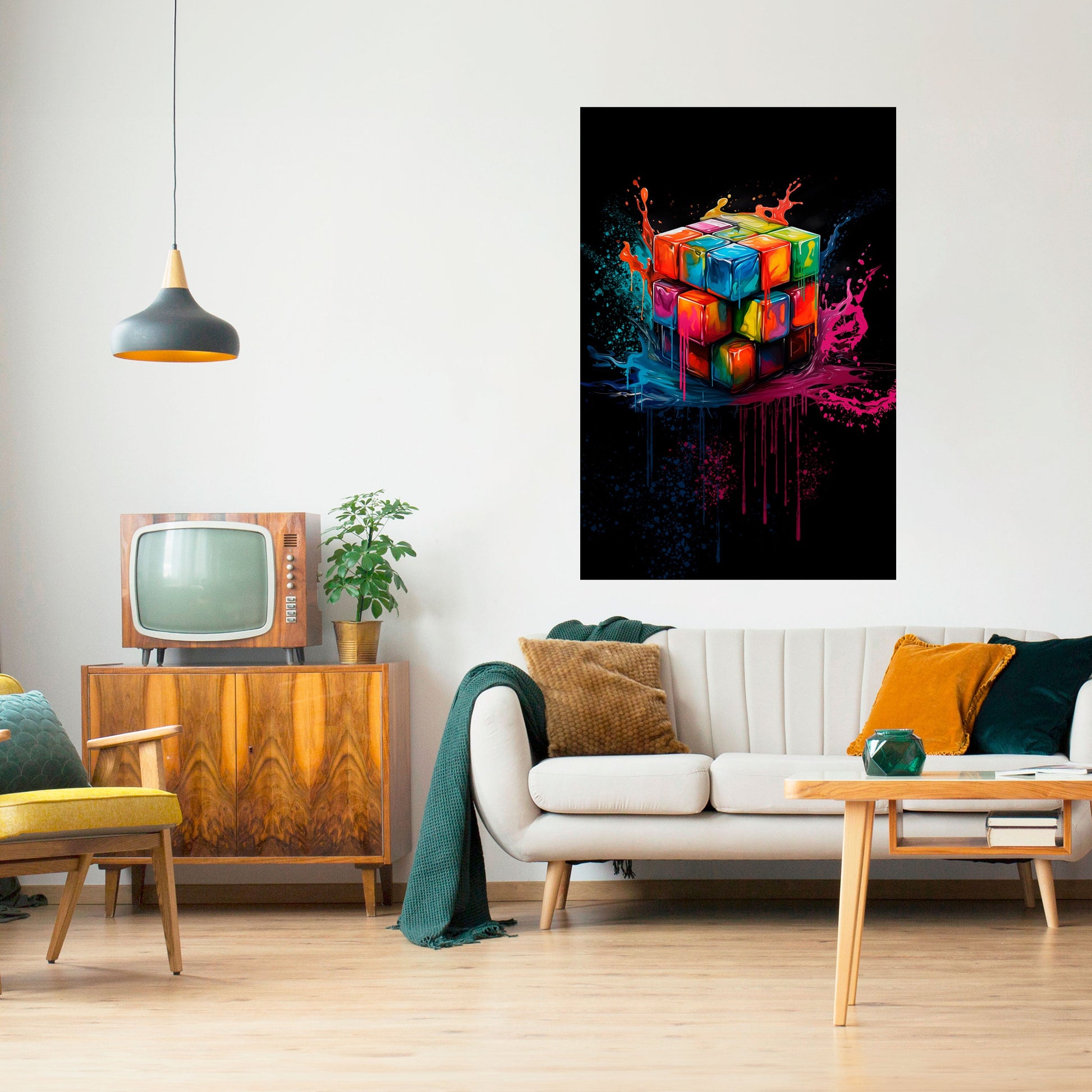 Affiche verticale autocollante CUBE FUSION