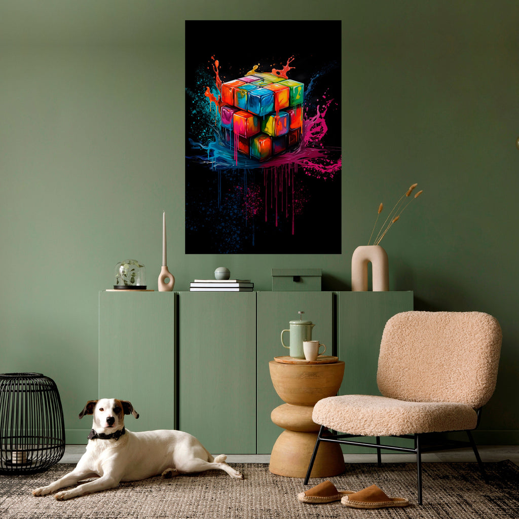 Affiche verticale autocollante CUBE FUSION