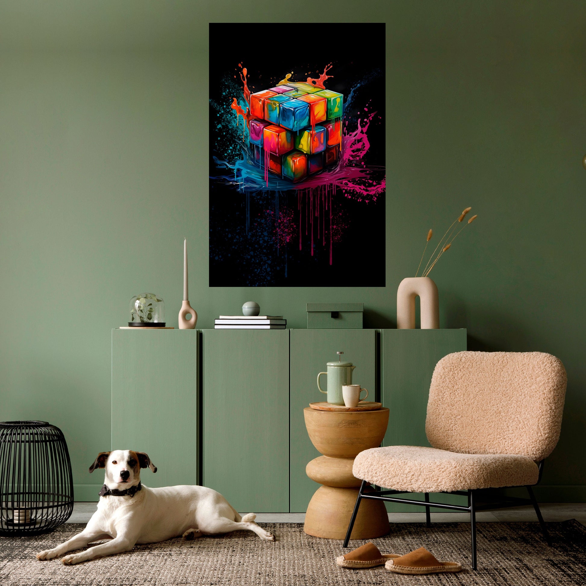 Affiche verticale autocollante CUBE FUSION