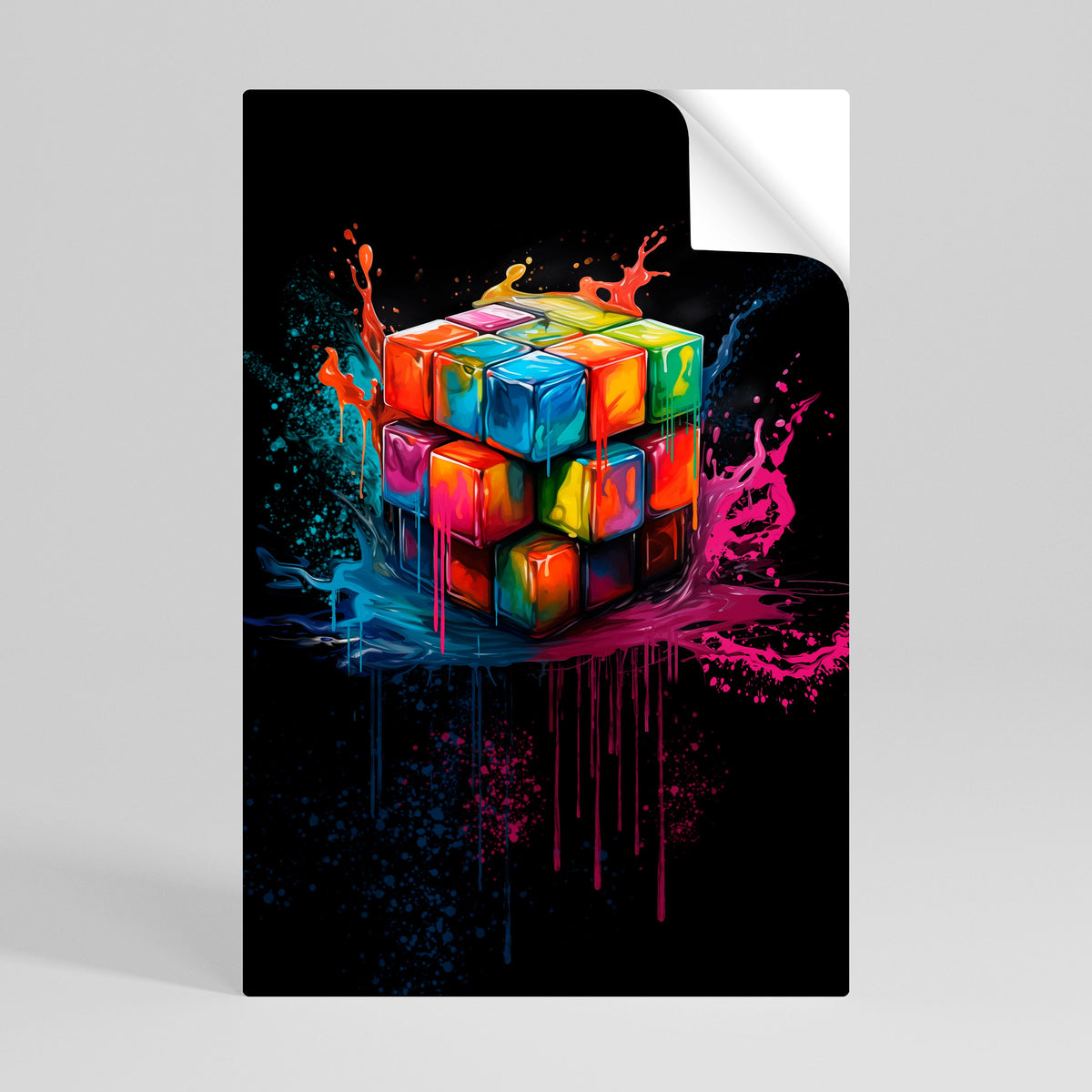 Affiche verticale autocollante CUBE FUSION