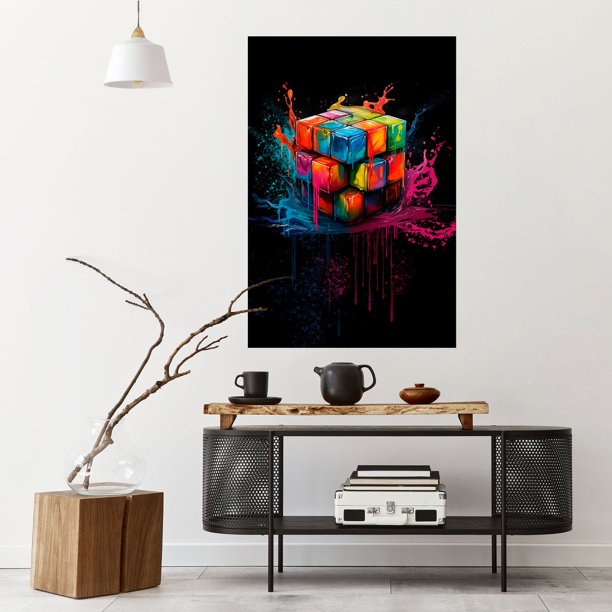 Affiche verticale autocollante CUBE FUSION