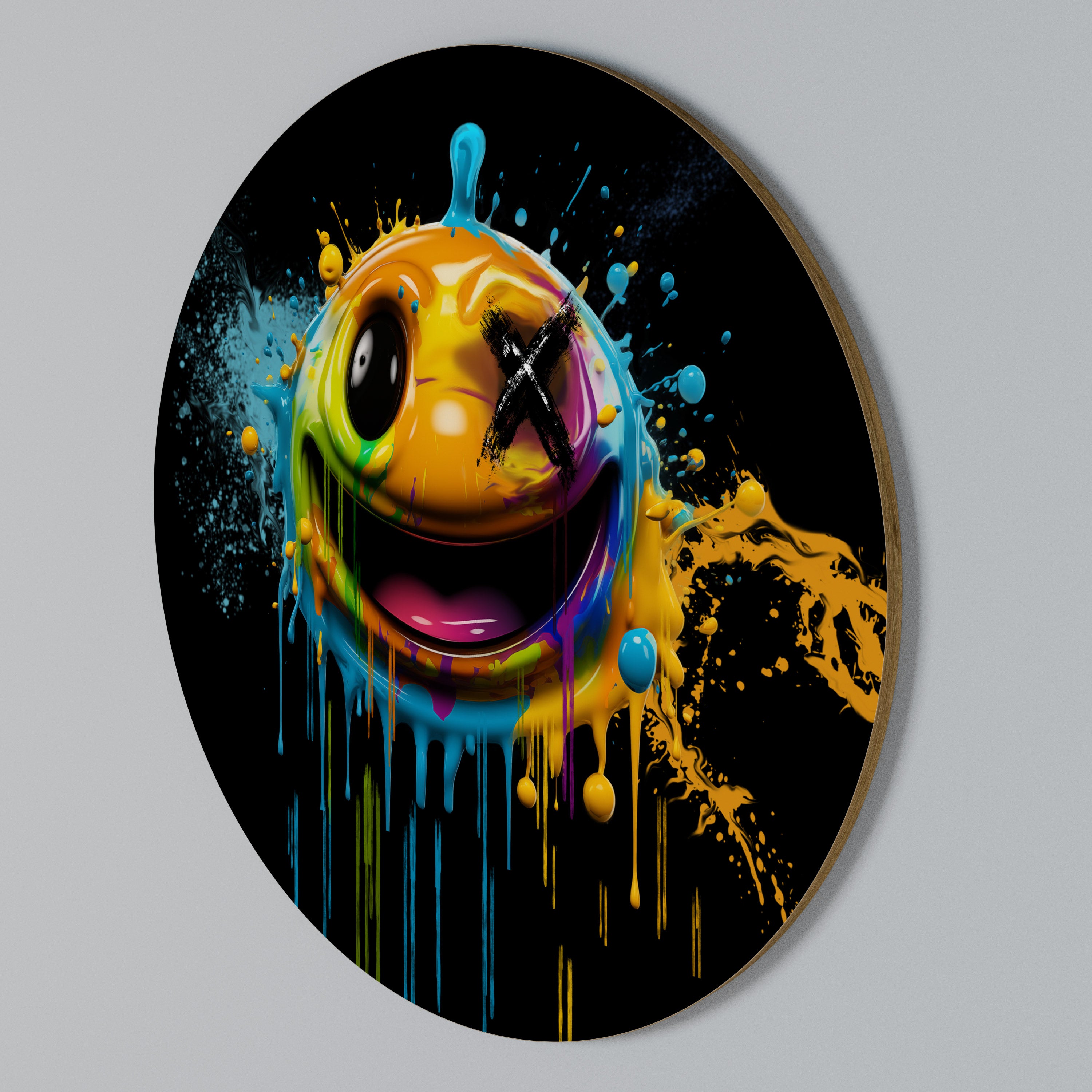 TRIPPY HAPPINESS Round Wall Art