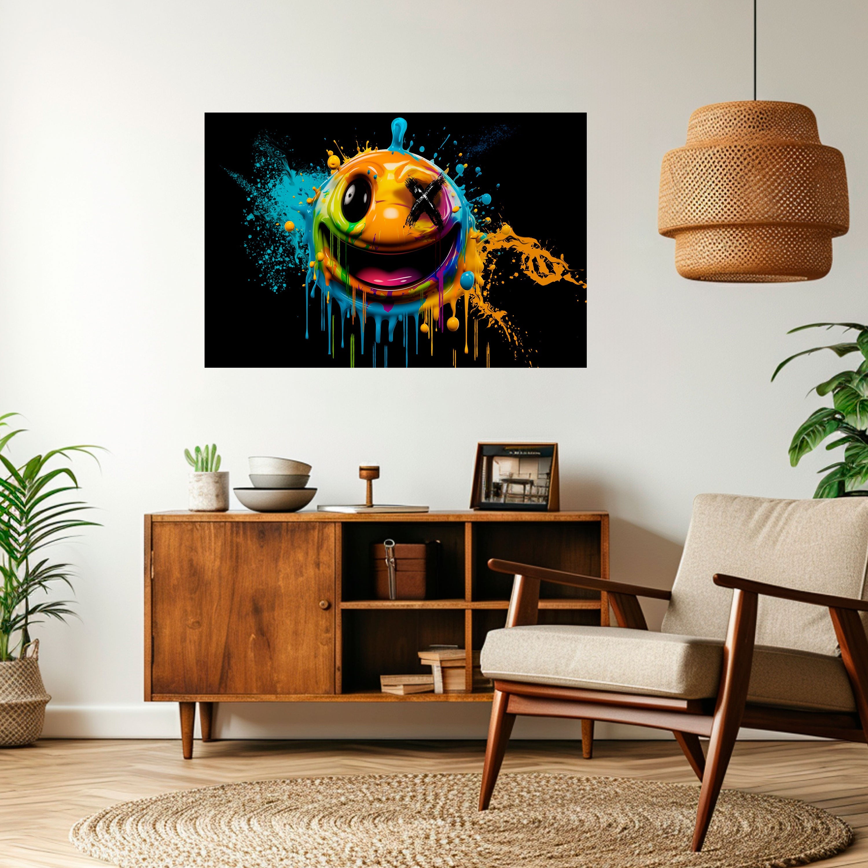 Affiche horizontale autocollante « TRIPPY HAPPINESS »