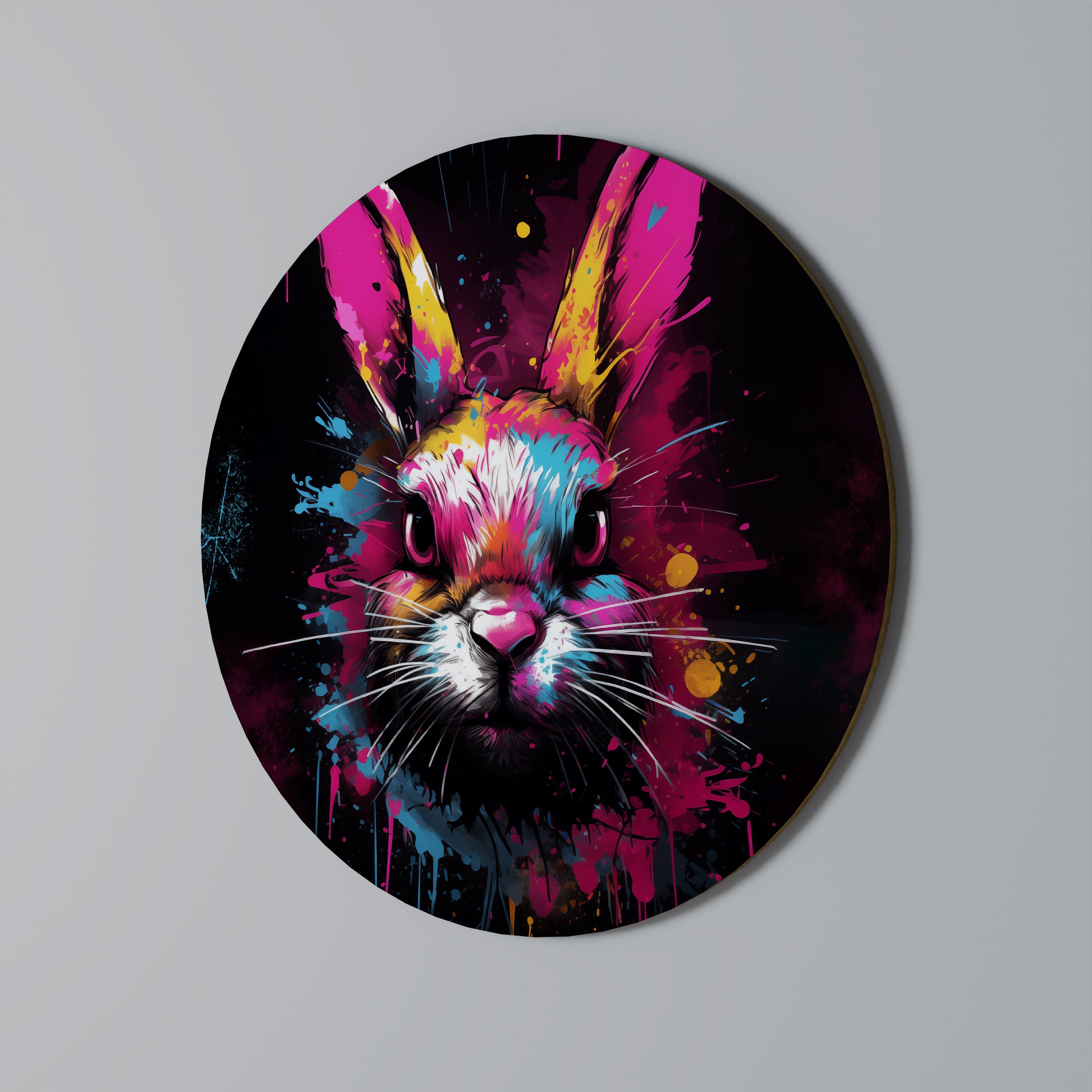 NE SUIVEZ PAS LE LAPIN Art mural rond