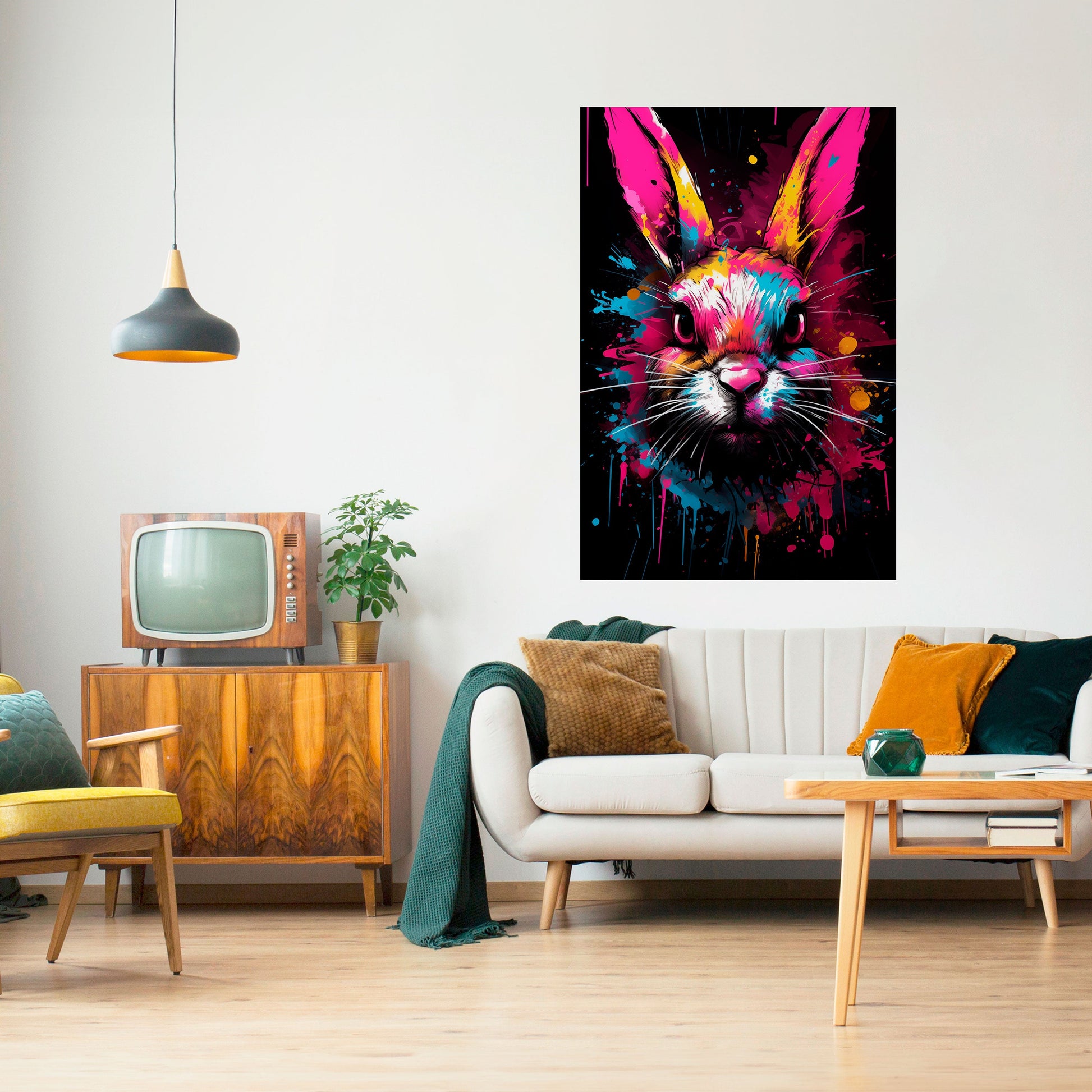 Affiche verticale autocollante « NE SUIVEZ PAS LE LAPIN »
