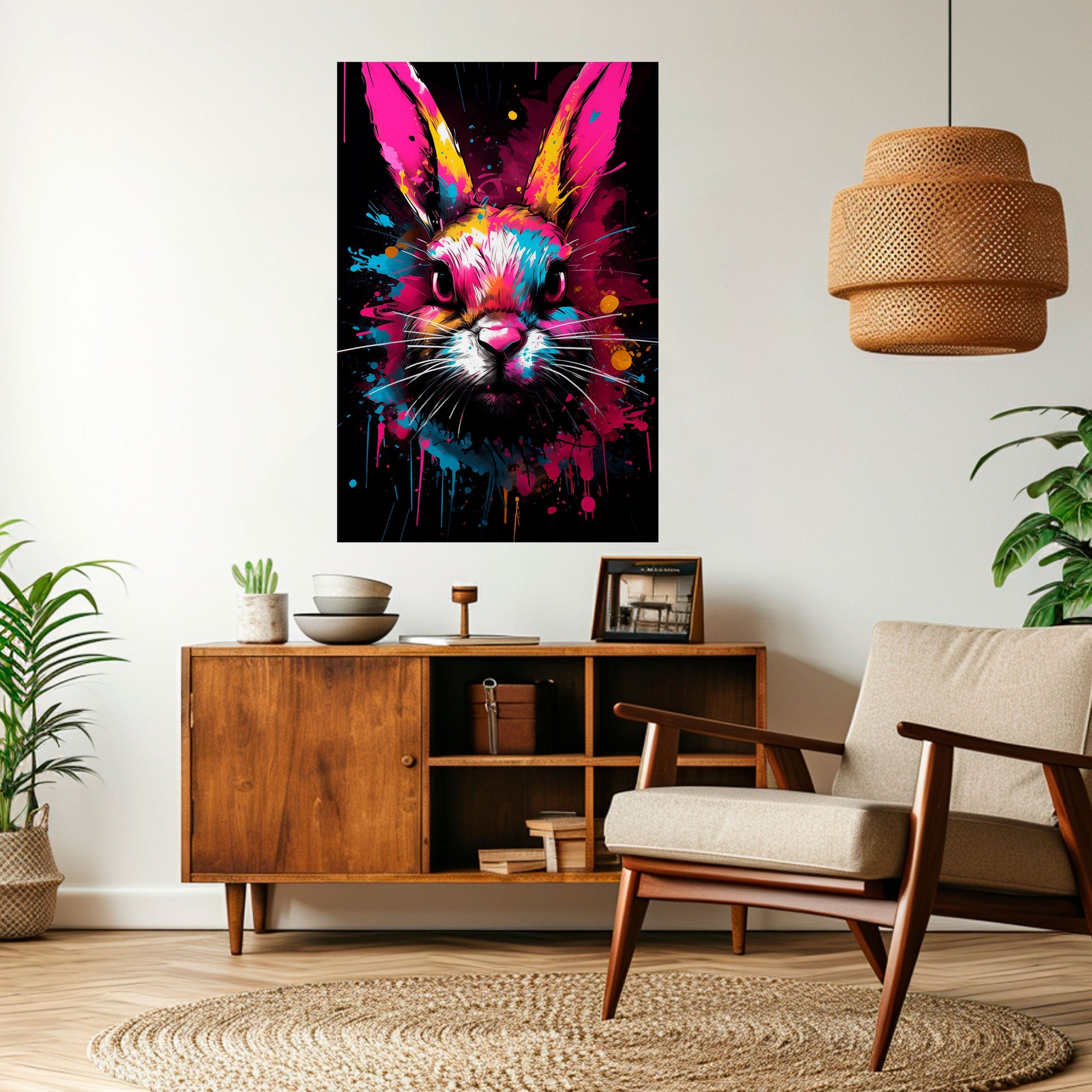 Affiche verticale autocollante « NE SUIVEZ PAS LE LAPIN »