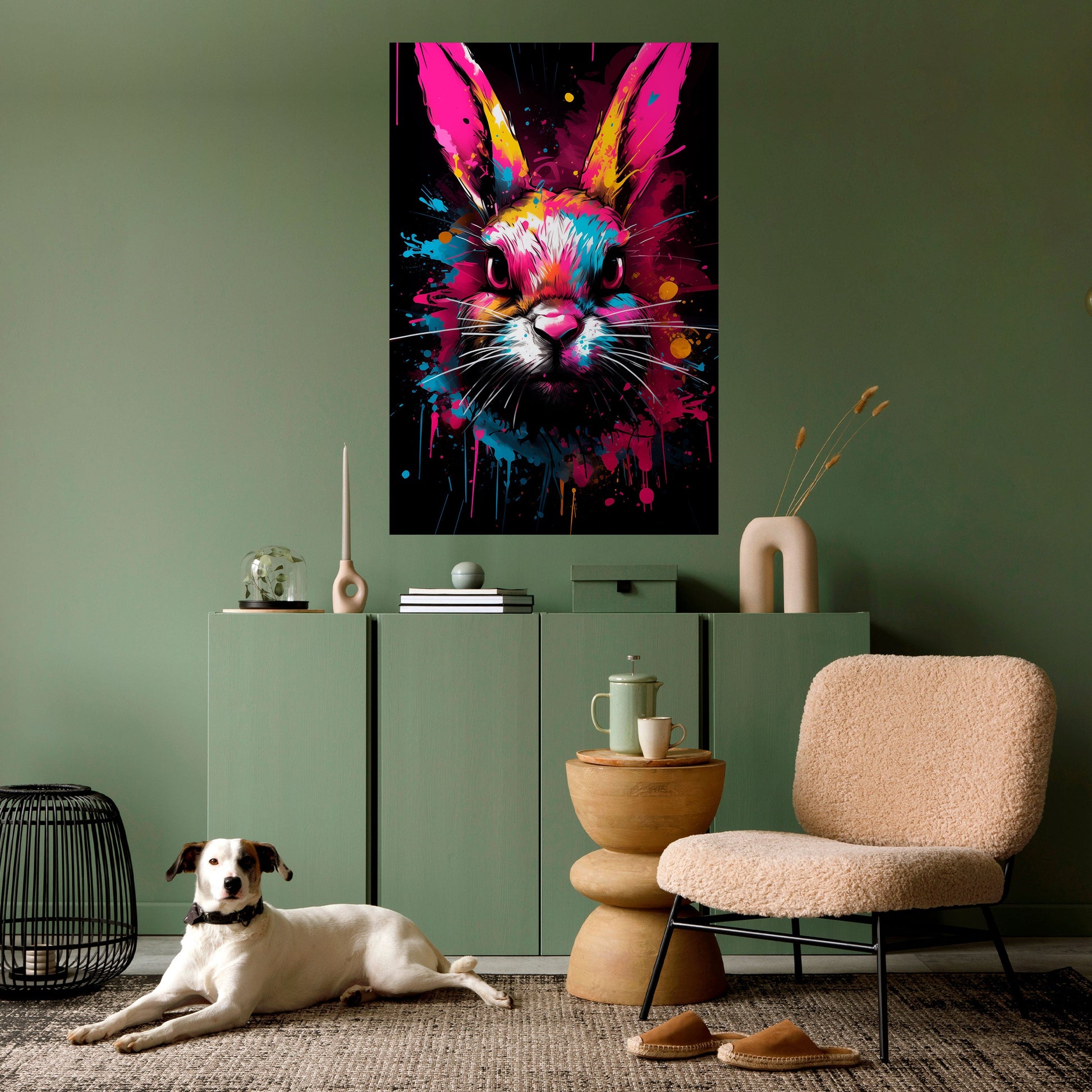 Affiche verticale autocollante « NE SUIVEZ PAS LE LAPIN »