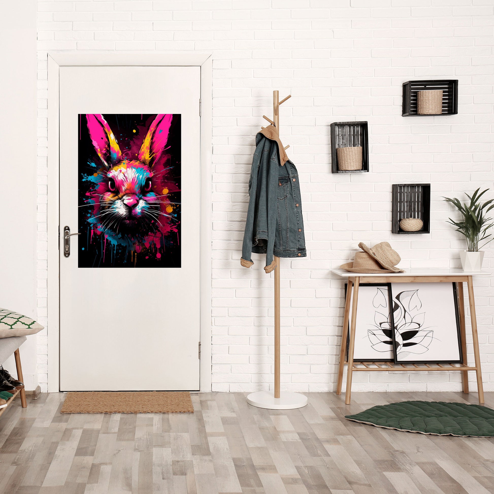 Affiche verticale autocollante « NE SUIVEZ PAS LE LAPIN »
