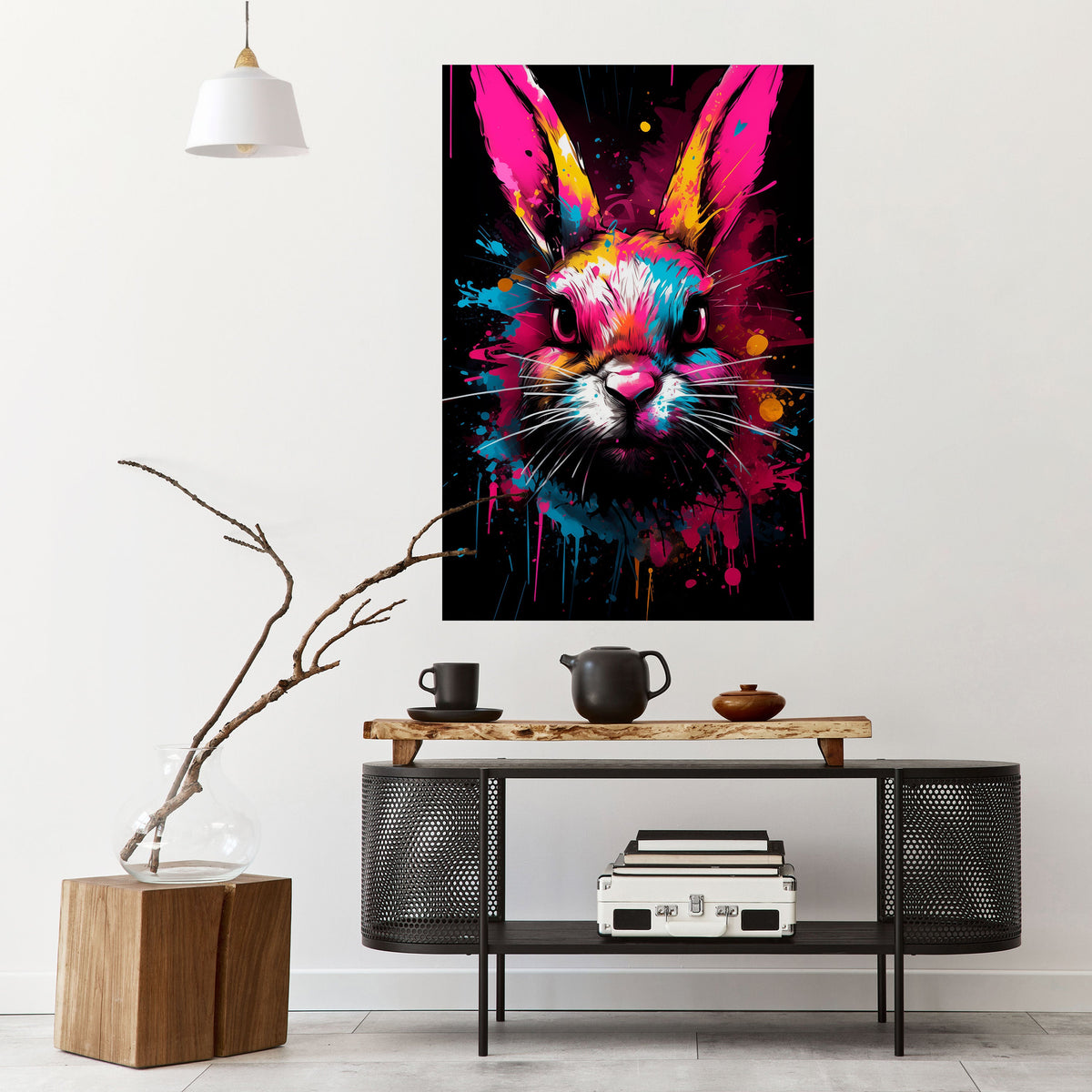 Affiche verticale autocollante « NE SUIVEZ PAS LE LAPIN »
