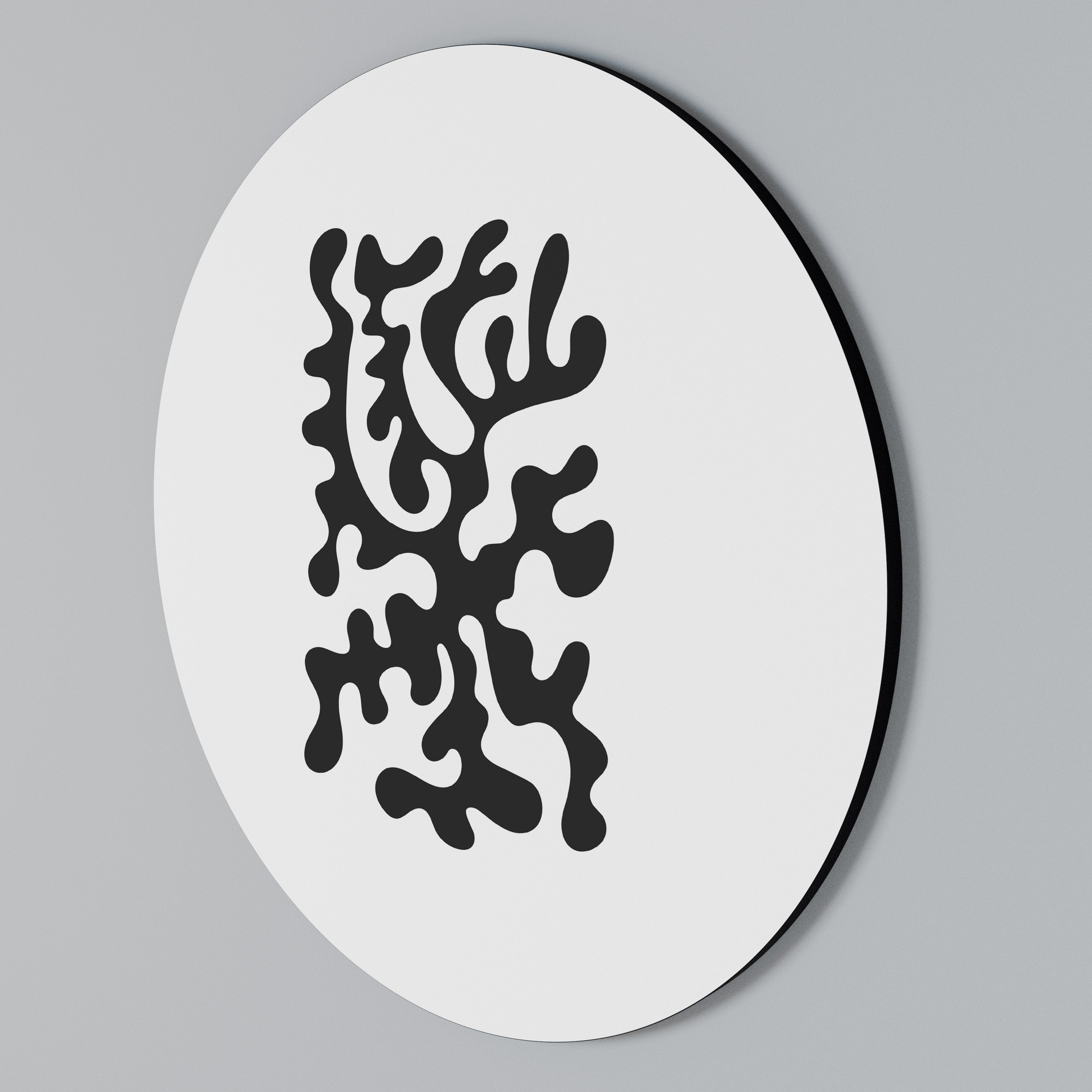 CHARCOAL CASCADE Round Wall Art