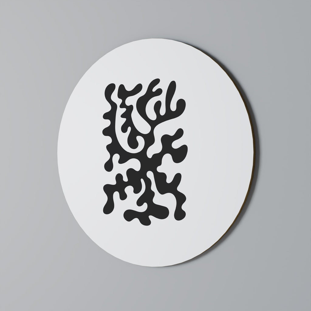 Cascade de charbon de bois, décoration murale ronde