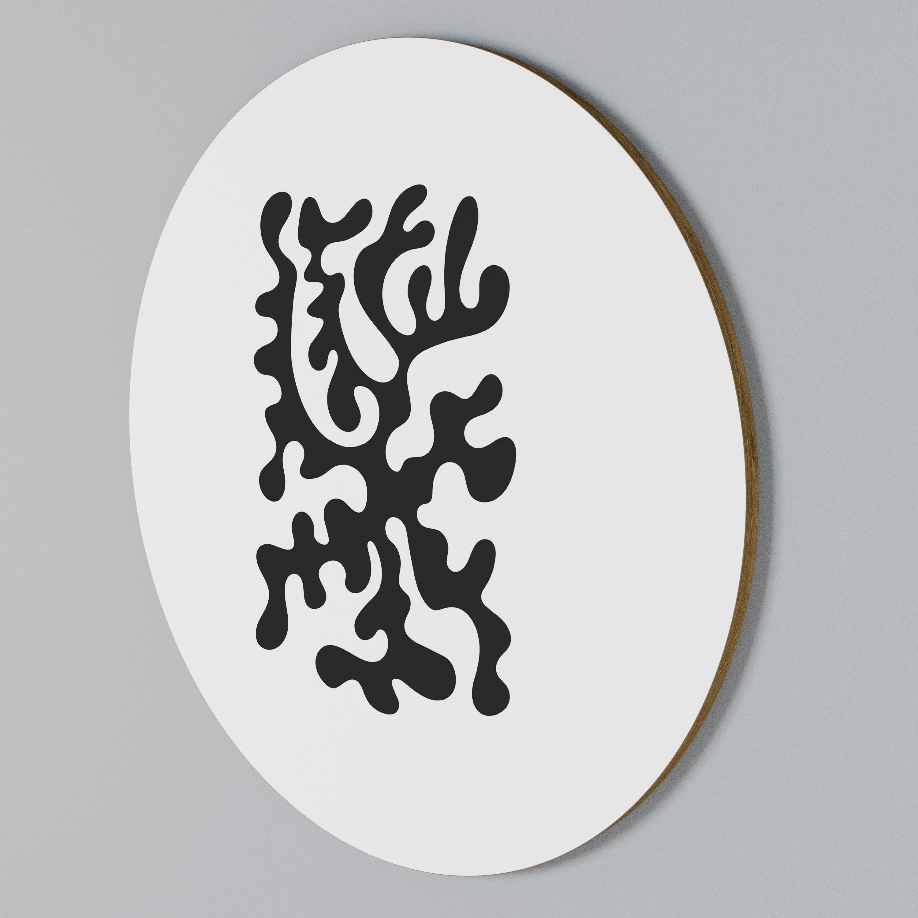 CHARCOAL CASCADE Round Wall Art