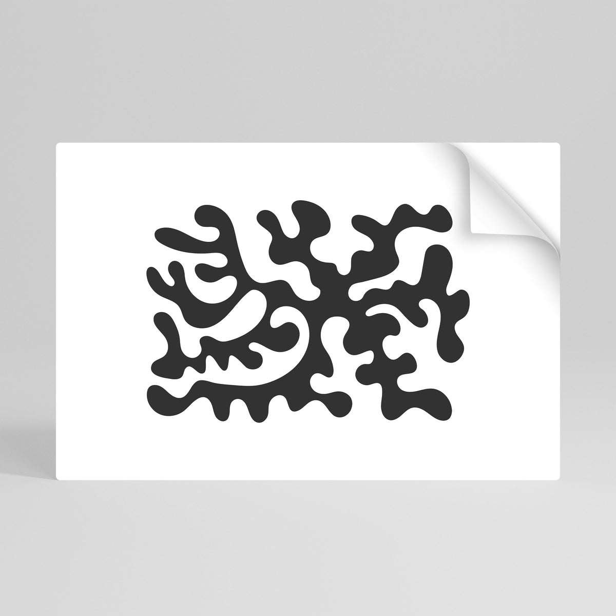 CHARCOAL CASCADE Peel and Stick Horizontal Poster