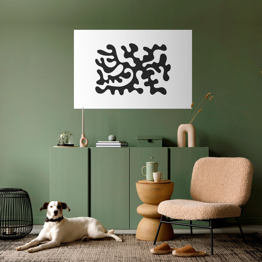 CHARCOAL CASCADE Peel and Stick Horizontal Poster