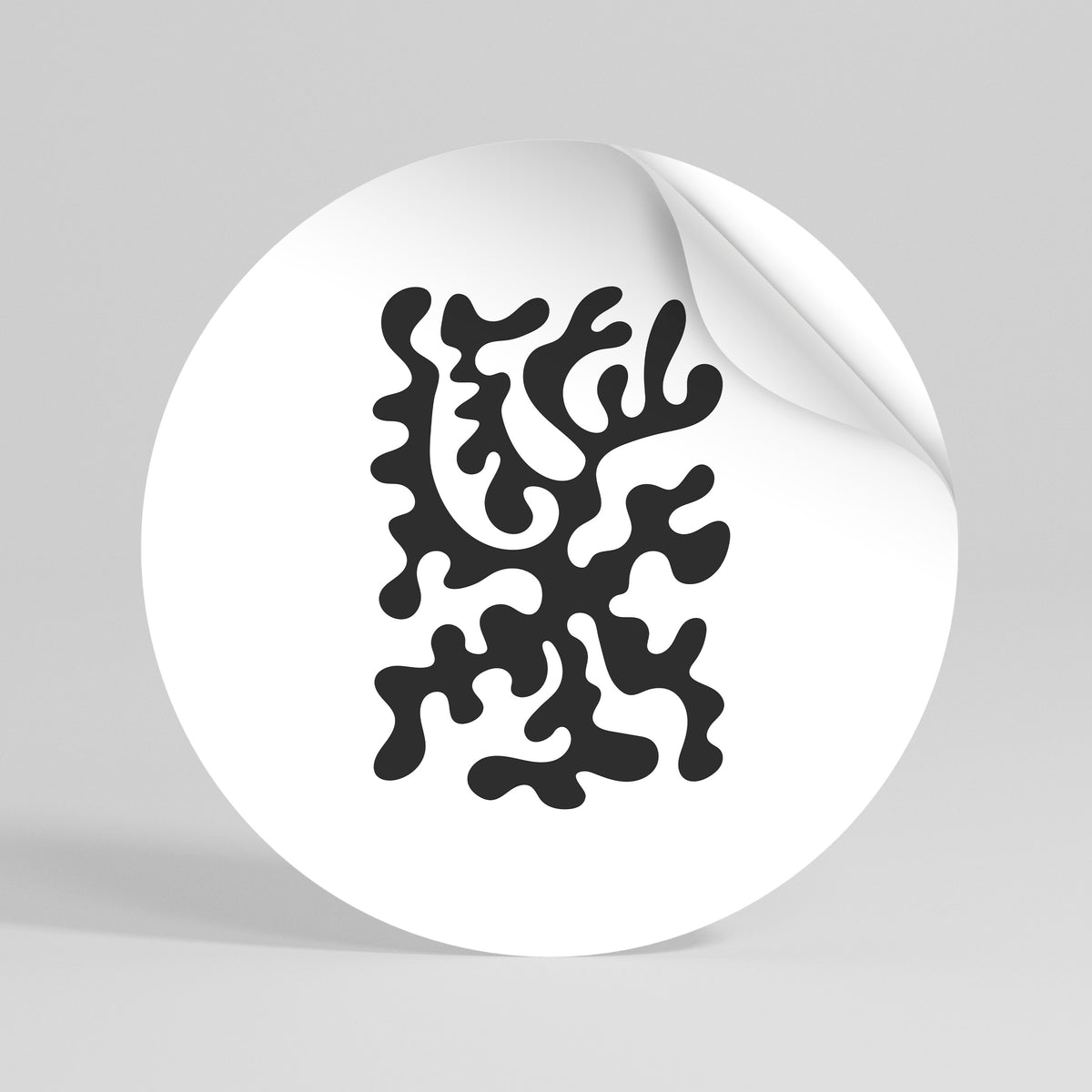 CHARCOAL CASCADE Peel and Stick Round Sticker