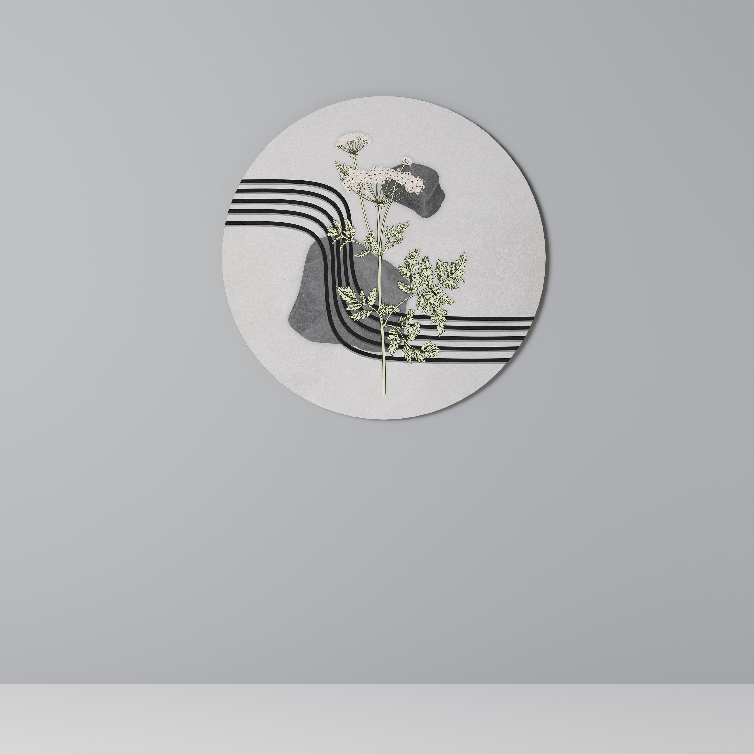 Art mural rond HERACLEUM ARRAY