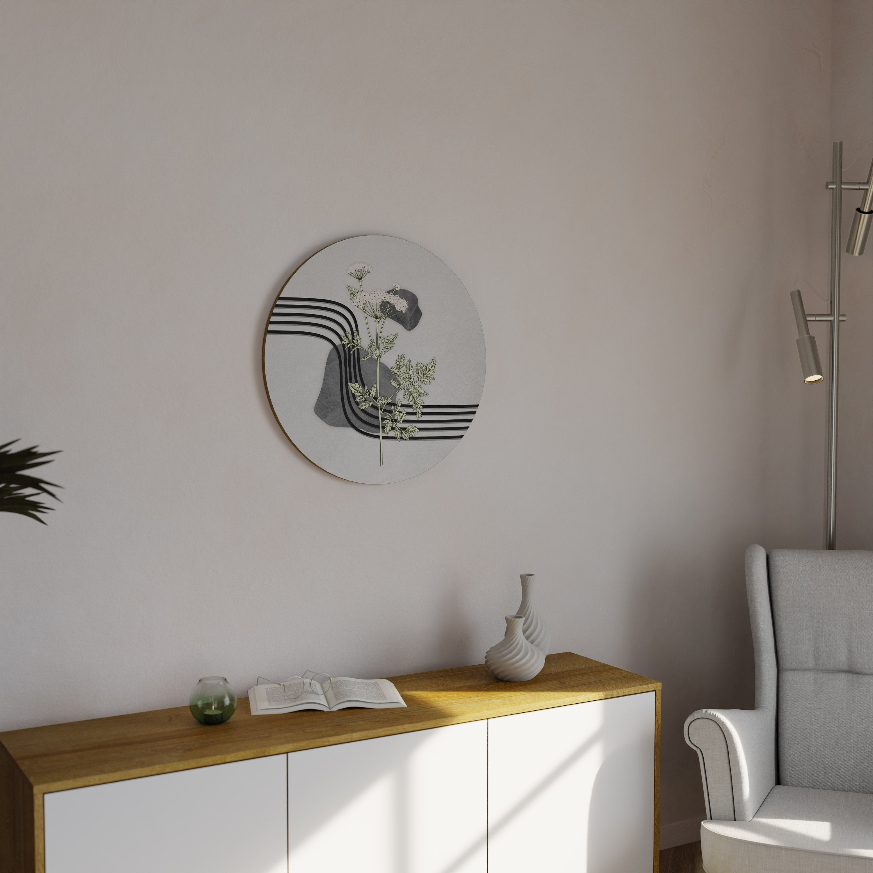 Art mural rond HERACLEUM ARRAY