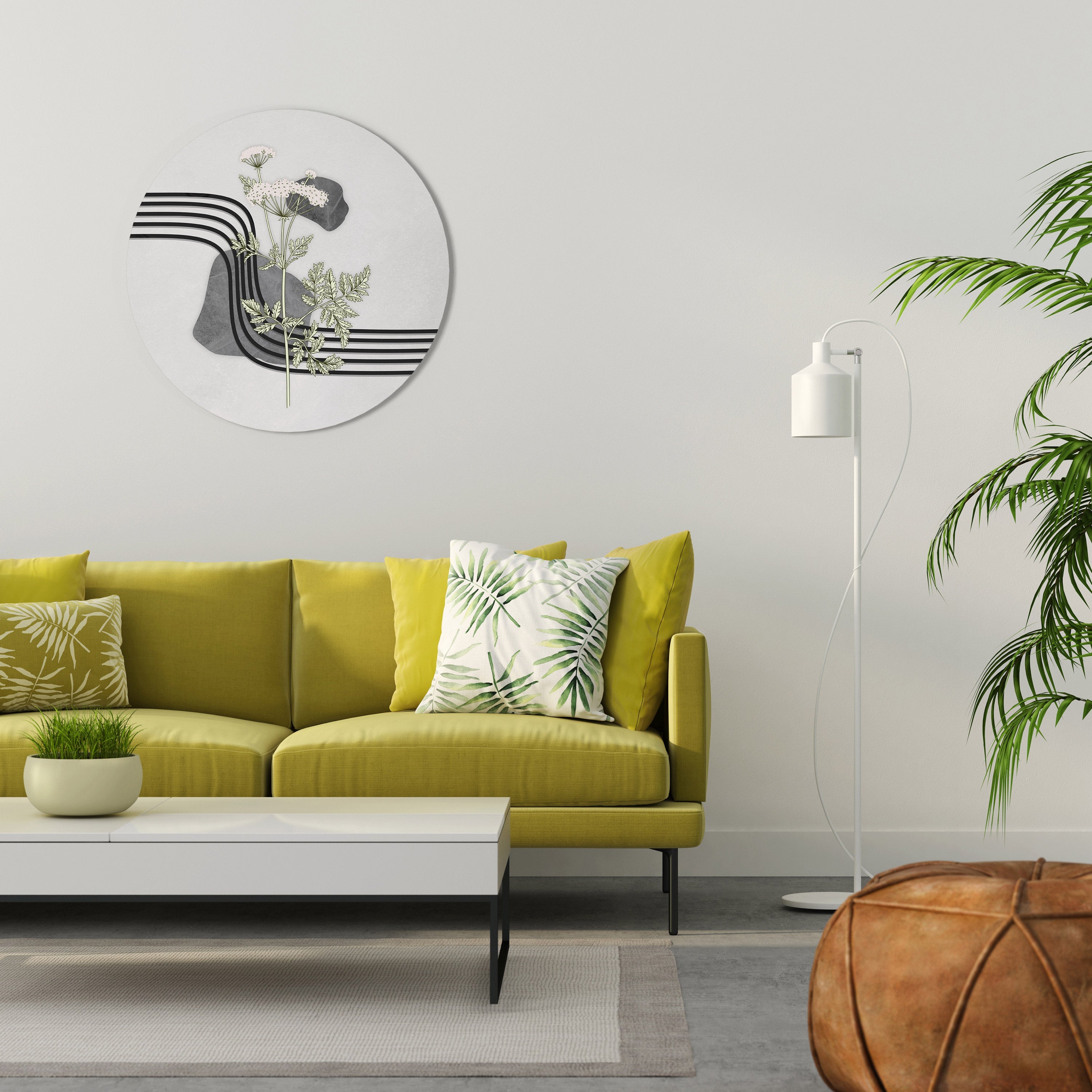 Art mural rond HERACLEUM ARRAY