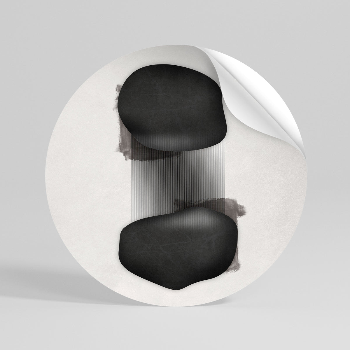 BLACK OVERTURE Peel and Stick Round Sticker