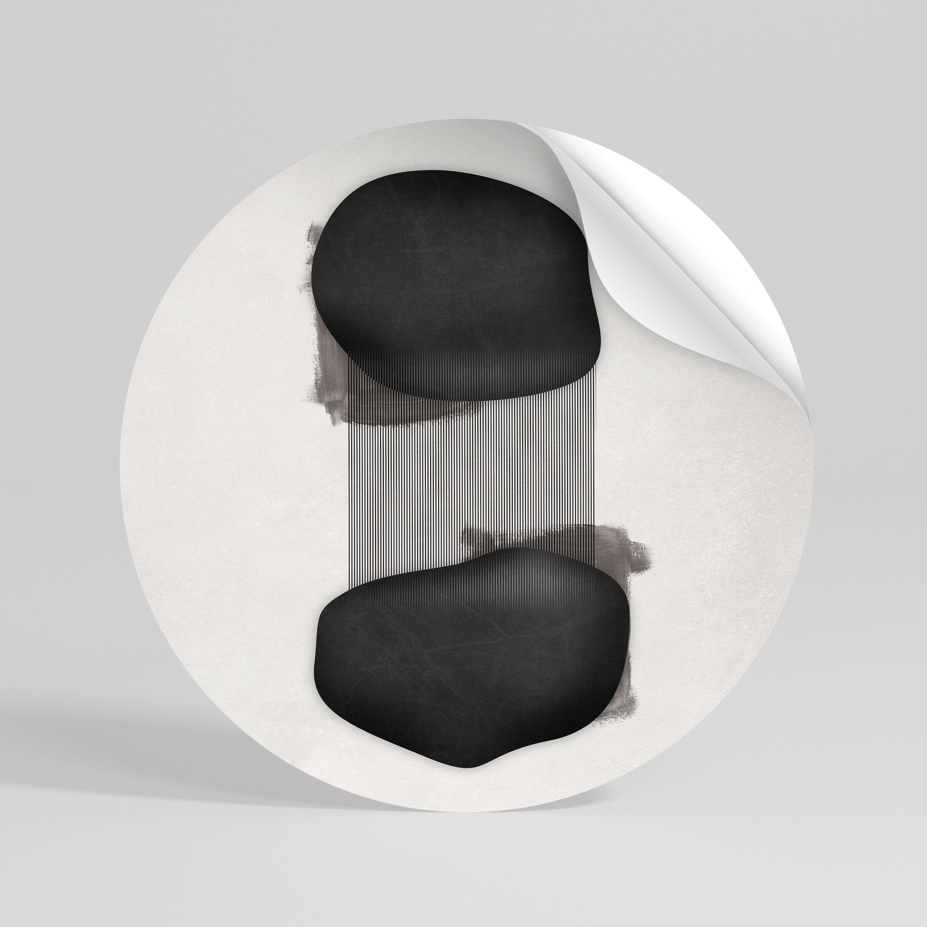 BLACK OVERTURE Peel and Stick Round Sticker