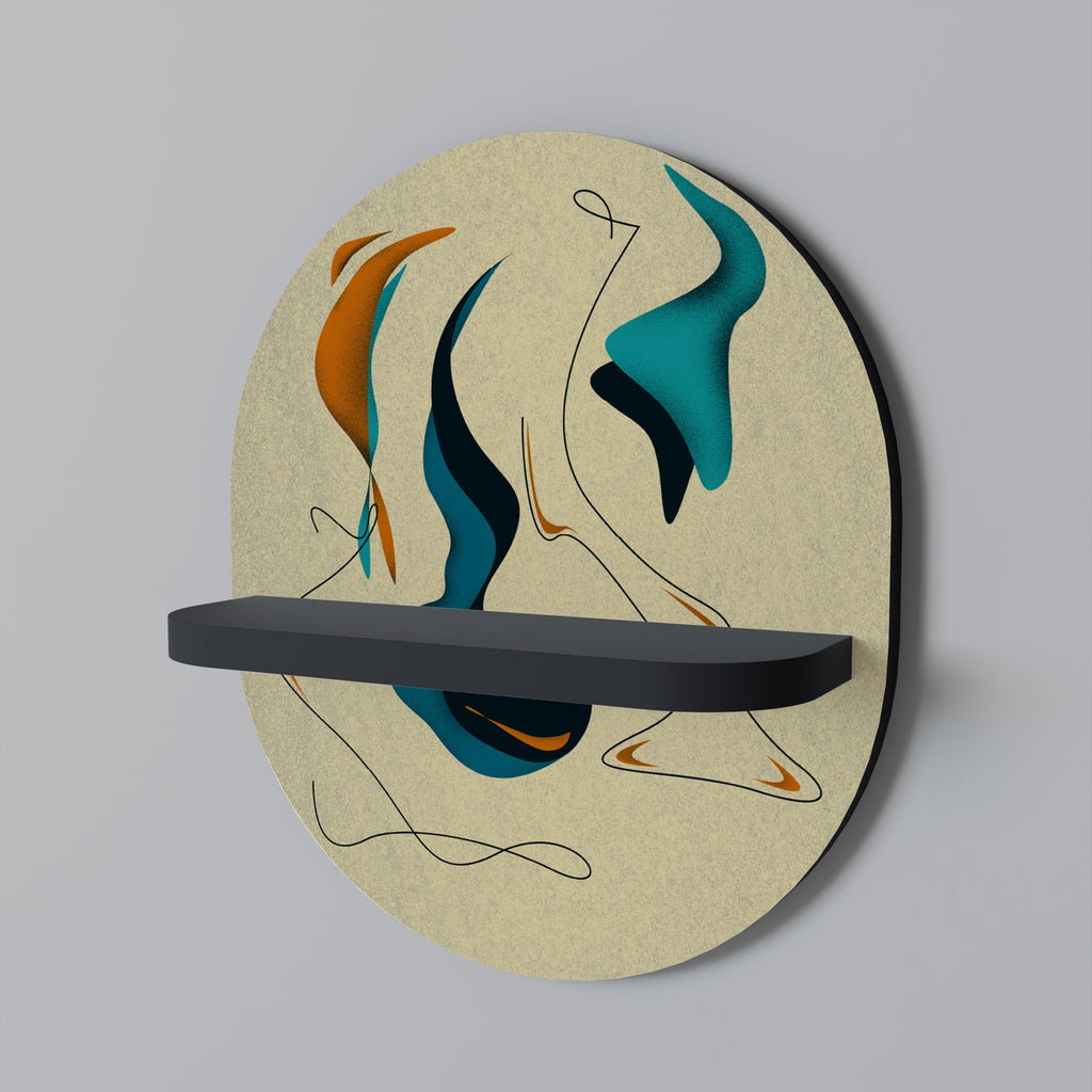 DREAMY DAZE Oval Art Shelf In Black Finish