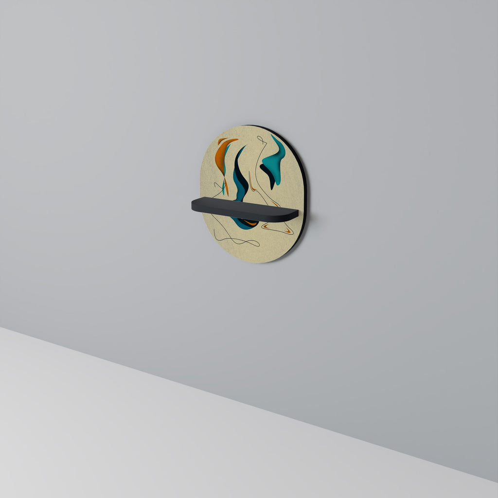 DREAMY DAZE Oval Art Shelf In Black Finish