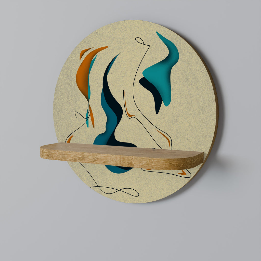 Étagère d'art ronde DREAMY DAZE effet chêne