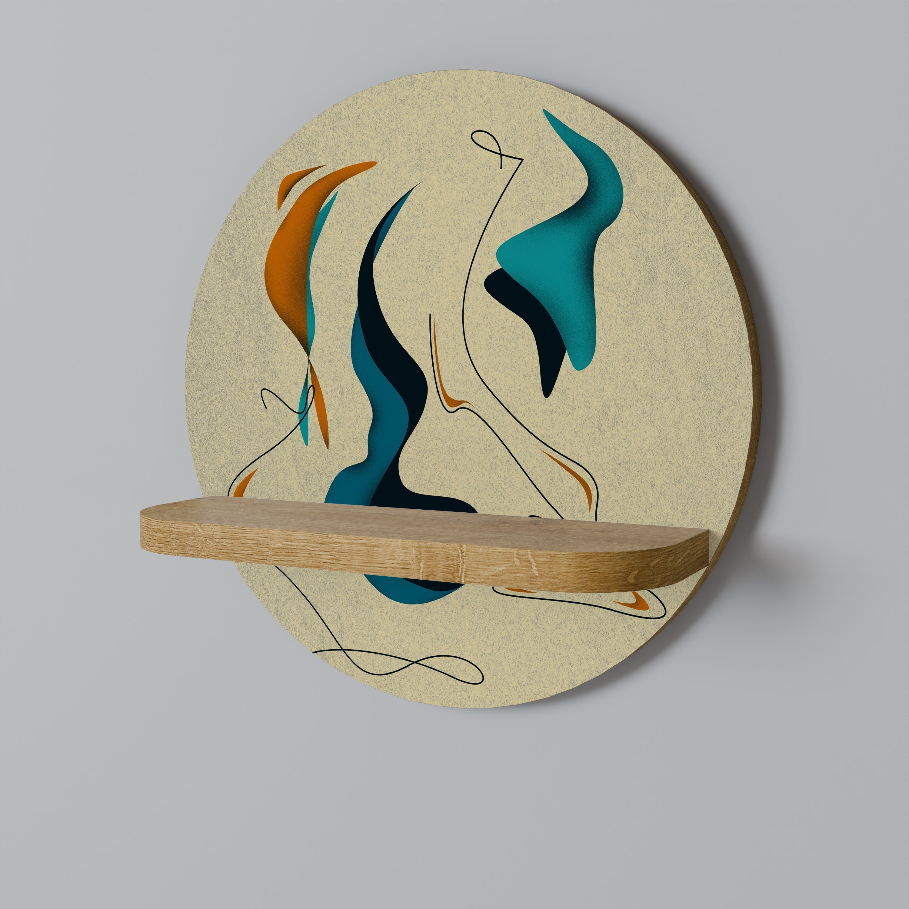 Étagère d'art ronde DREAMY DAZE effet chêne