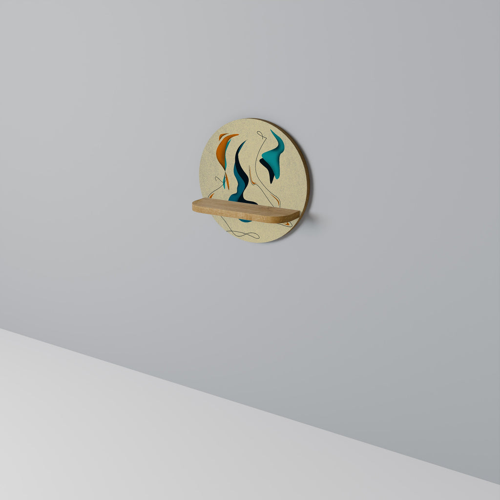 Étagère d'art ronde DREAMY DAZE effet chêne