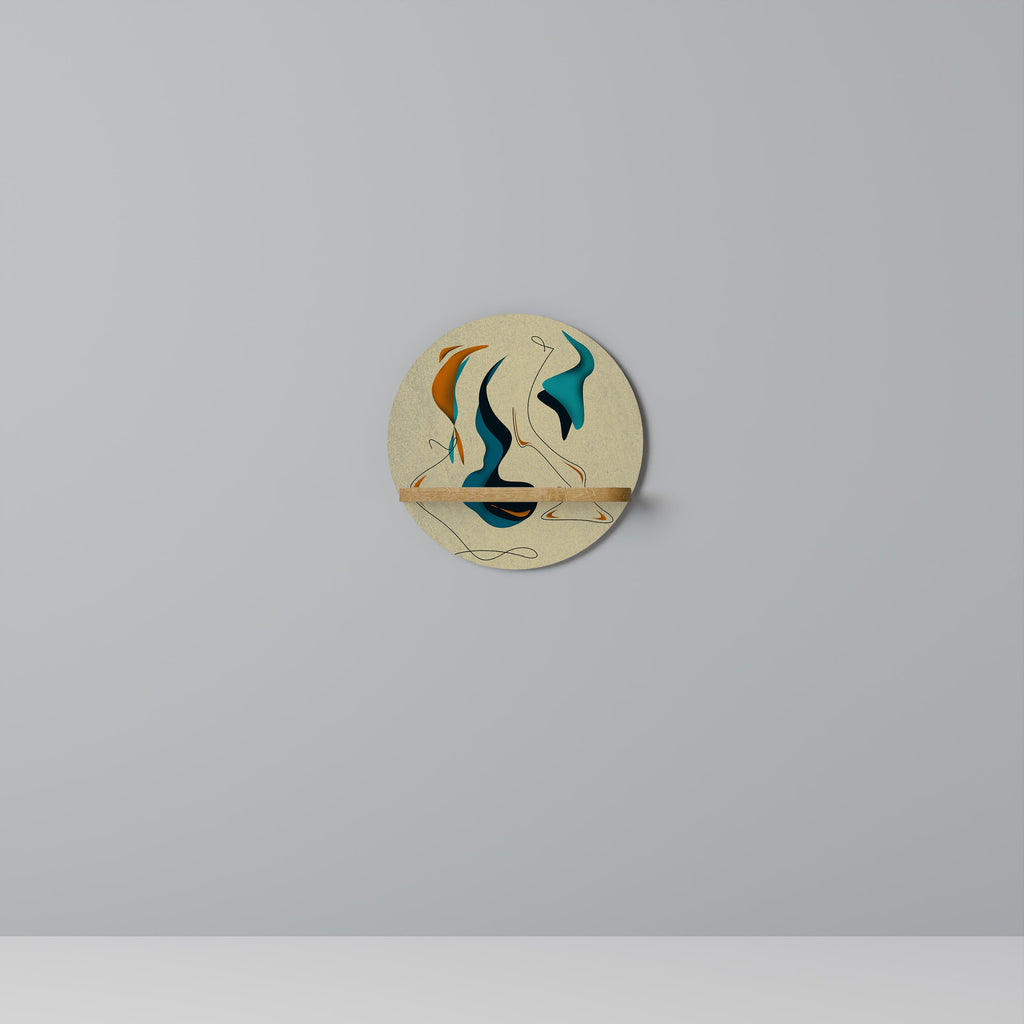 Étagère d'art ronde DREAMY DAZE effet chêne