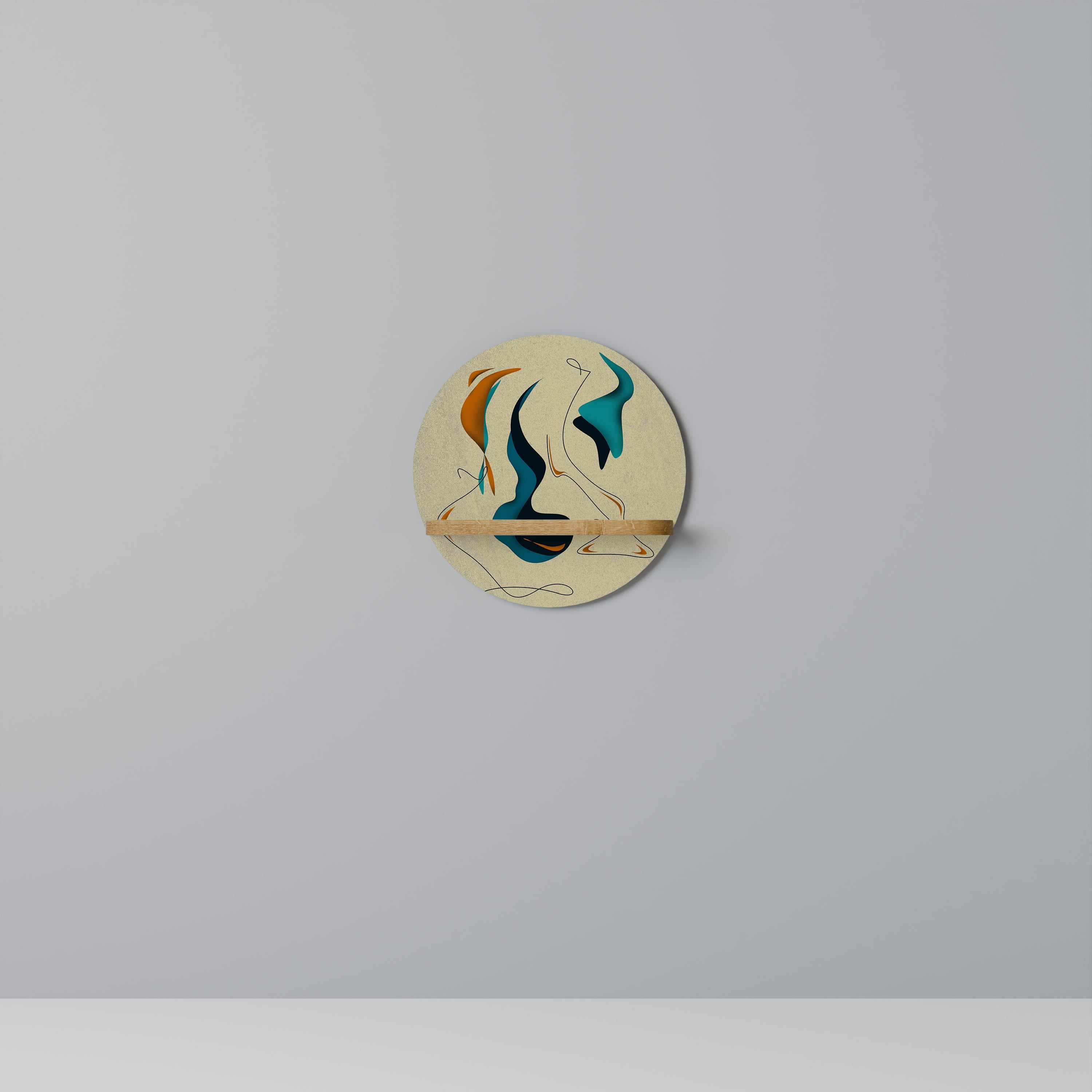 Étagère d'art ronde DREAMY DAZE effet chêne