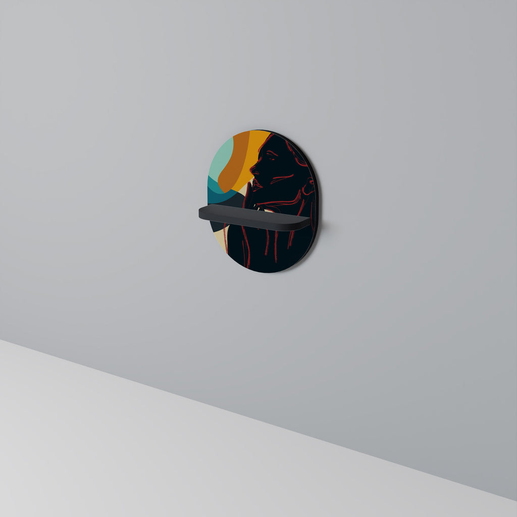 SILHOUETTE SONATA Oval Art Shelf In Black Finish