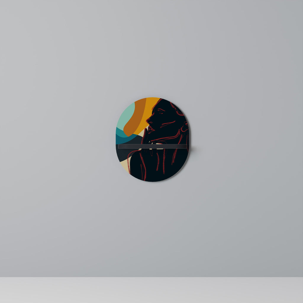 SILHOUETTE SONATA Oval Art Shelf In Black Finish