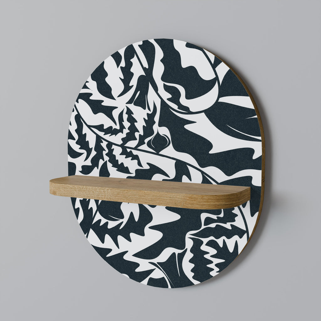 Étagère d'art ovale ETHEREAL ORNAMENT effet chêne