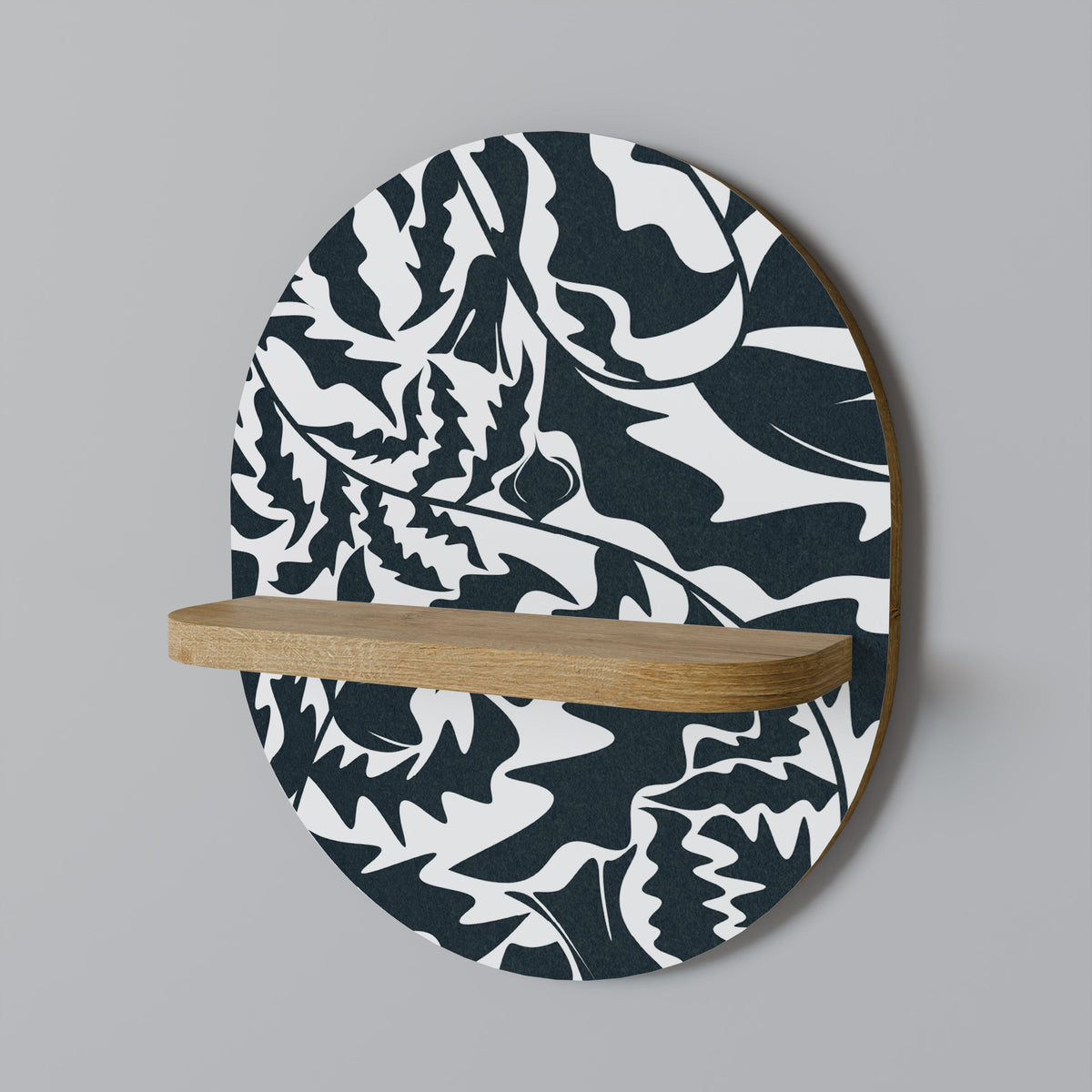 Étagère d'art ovale ETHEREAL ORNAMENT effet chêne